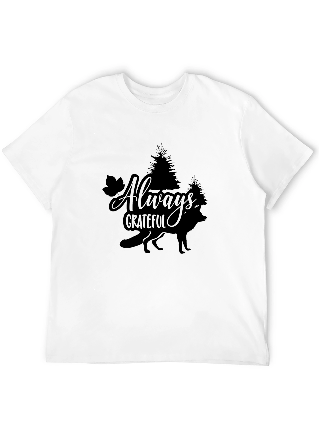 Black Always Grateful Wolf Graphic Tee view 12