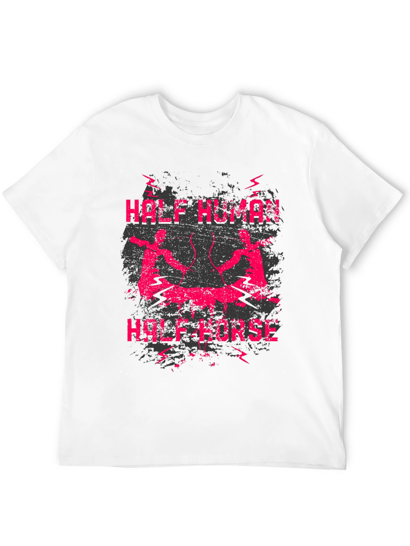 Black Half Human Half Horse Graphic Tee view 12