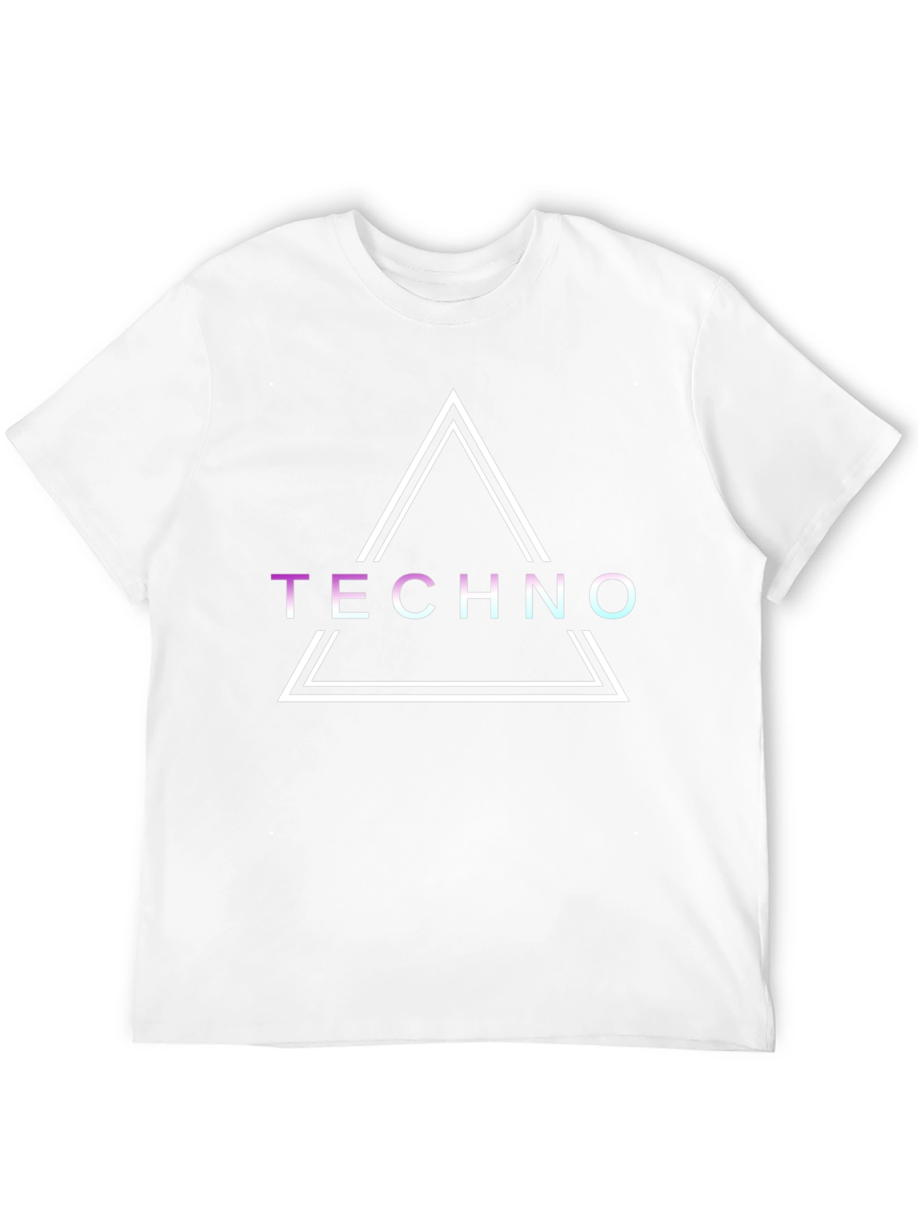 Black Techno Triangle Graphic Tee - Black Cotton T-Shirt view 12