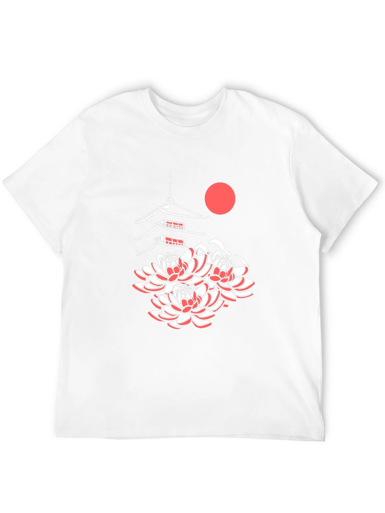 Black Japanese Pagoda & Lotus Black Tee view 12