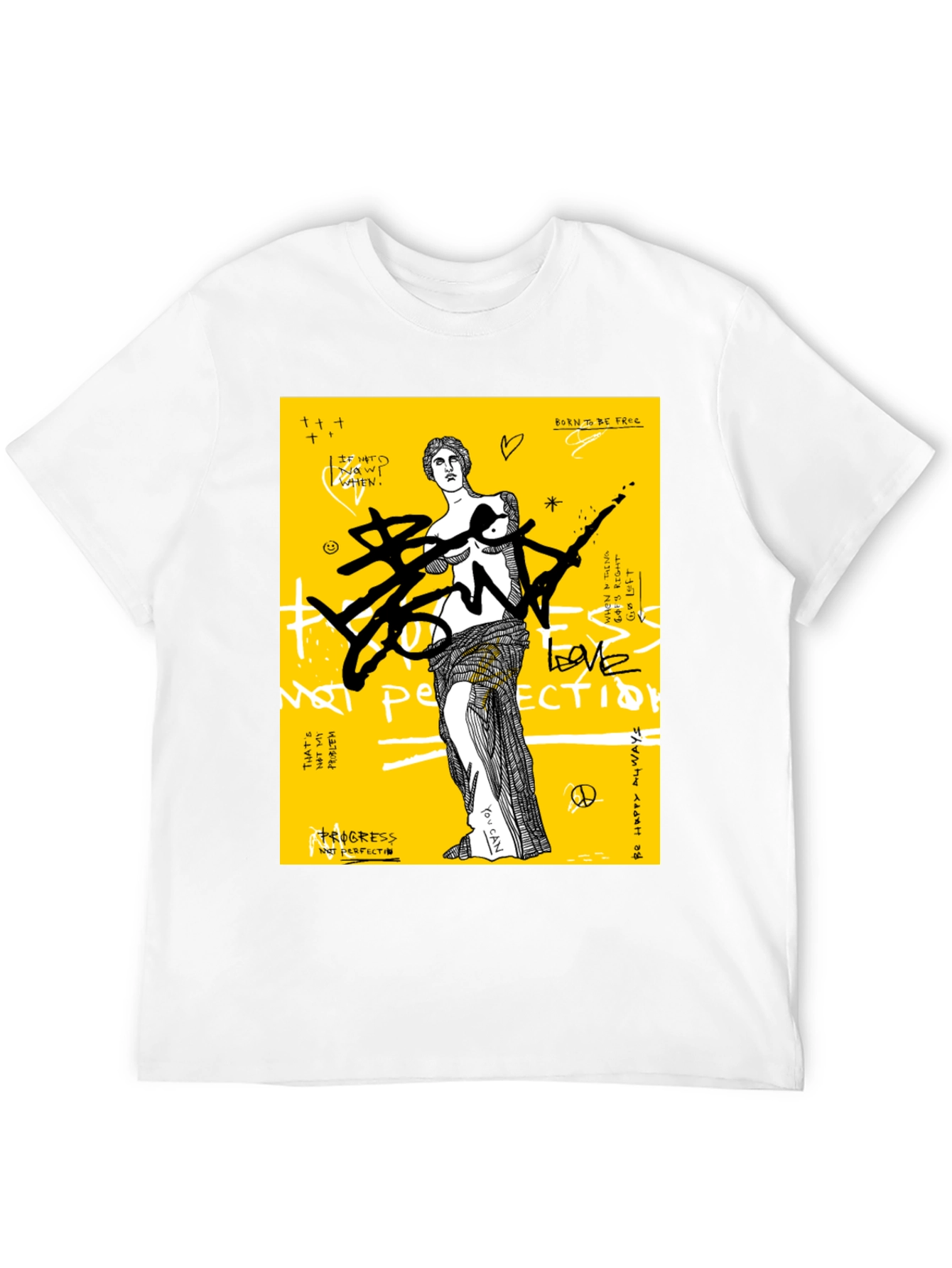 Black Edgy Graphic Print T-Shirt view 12