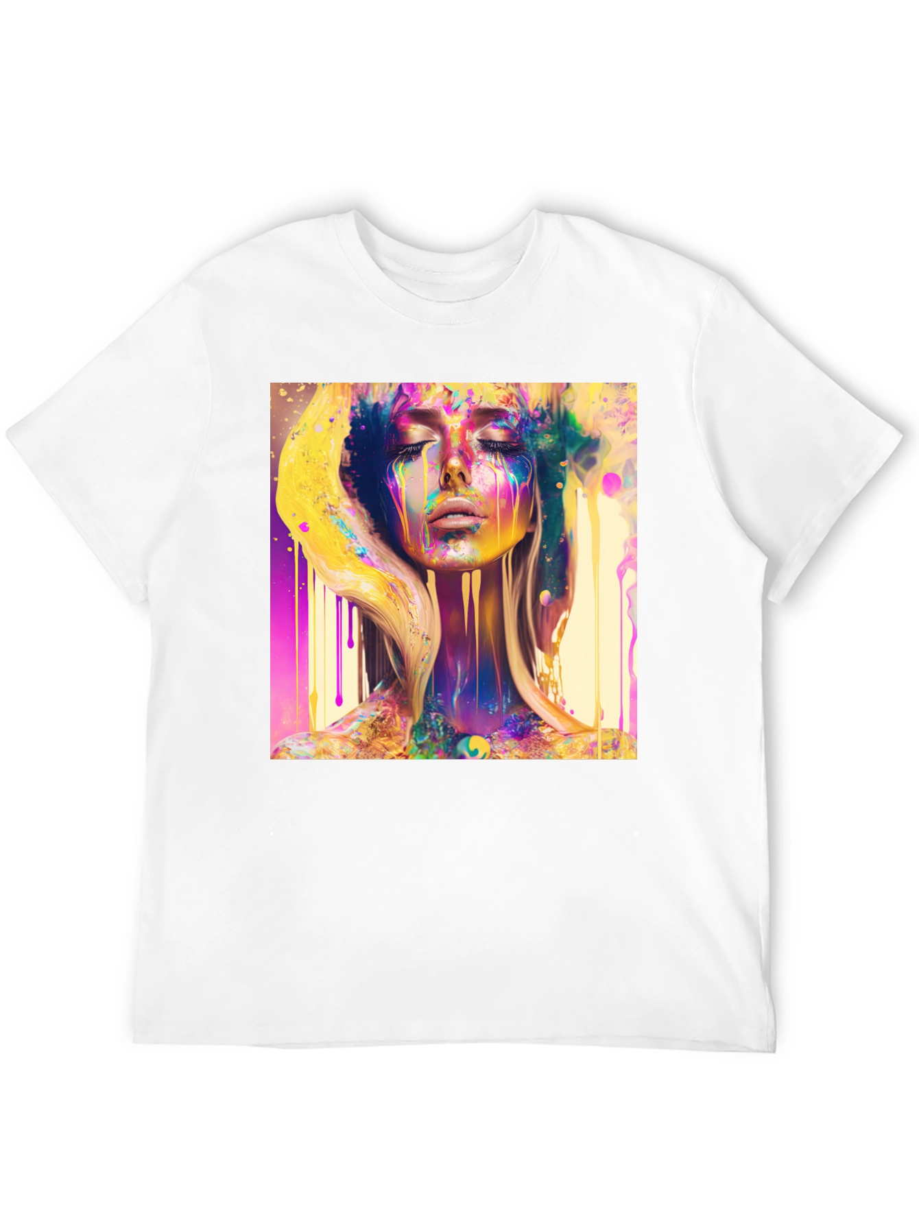 Black Colorful Woman Art T-Shirt - Modern Artistic Design view 12