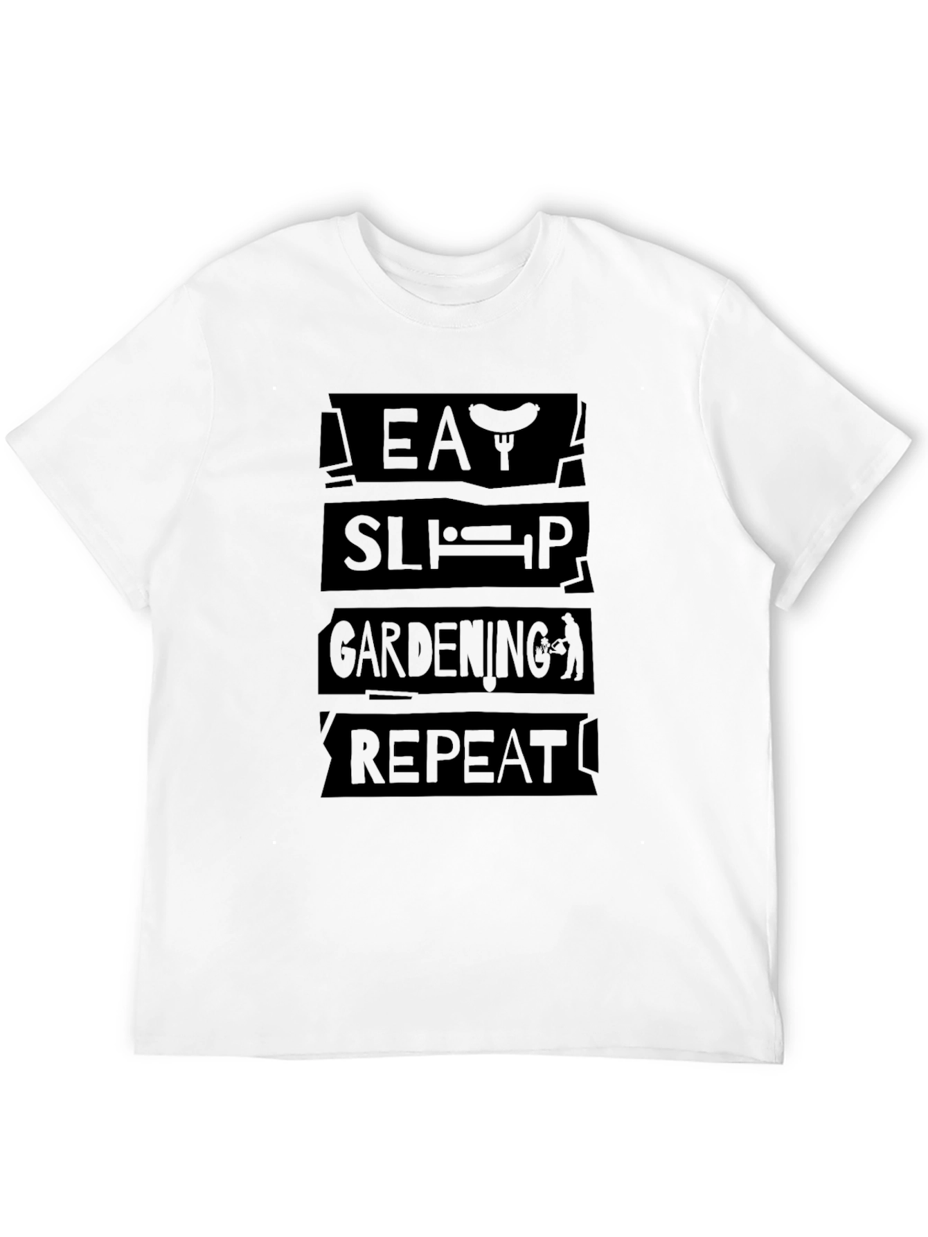 Black Eat Sleep Gardening Repeat Black T-Shirt view 12