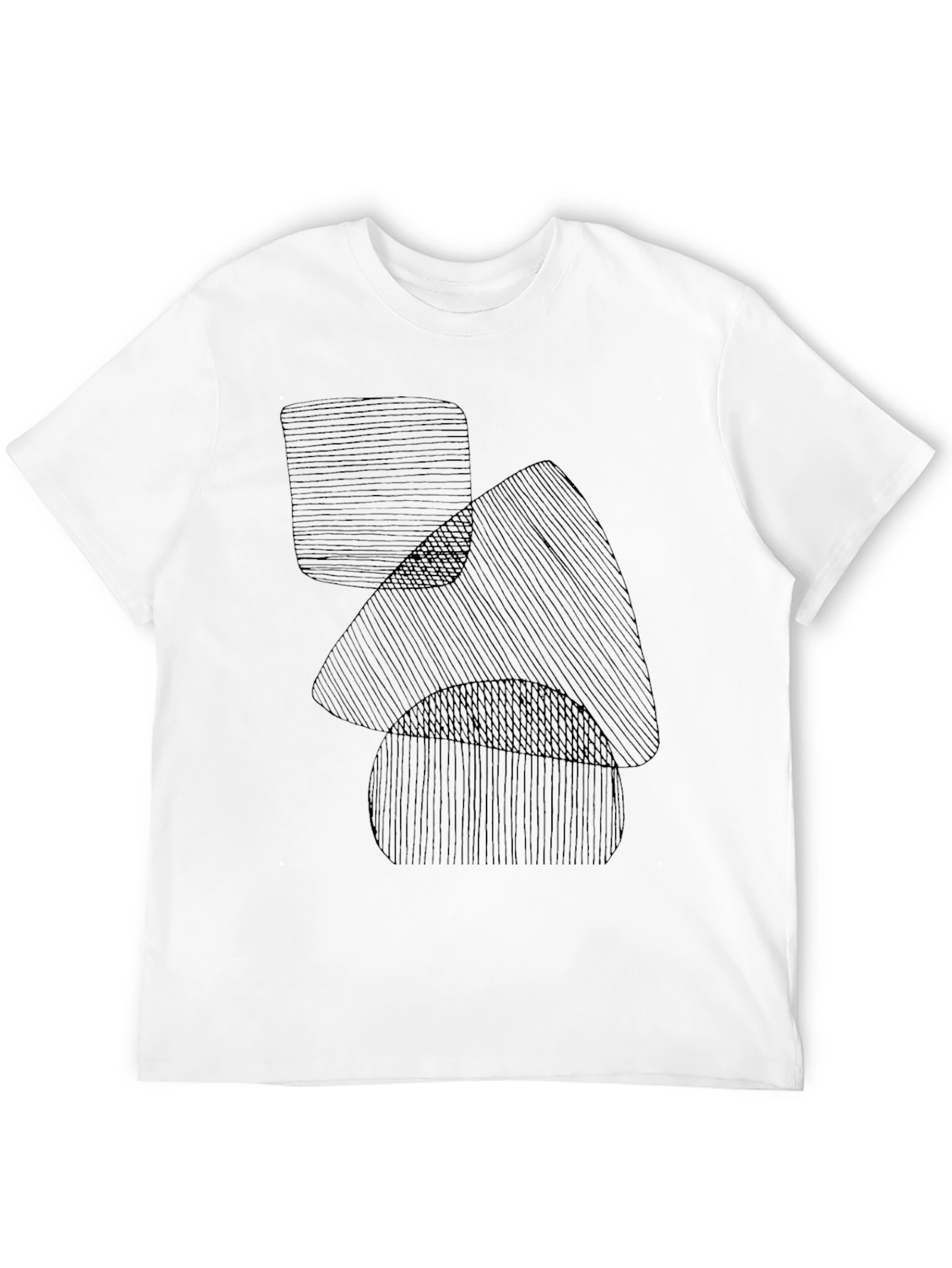 Black Abstract Graphic Print Black Tee view 12