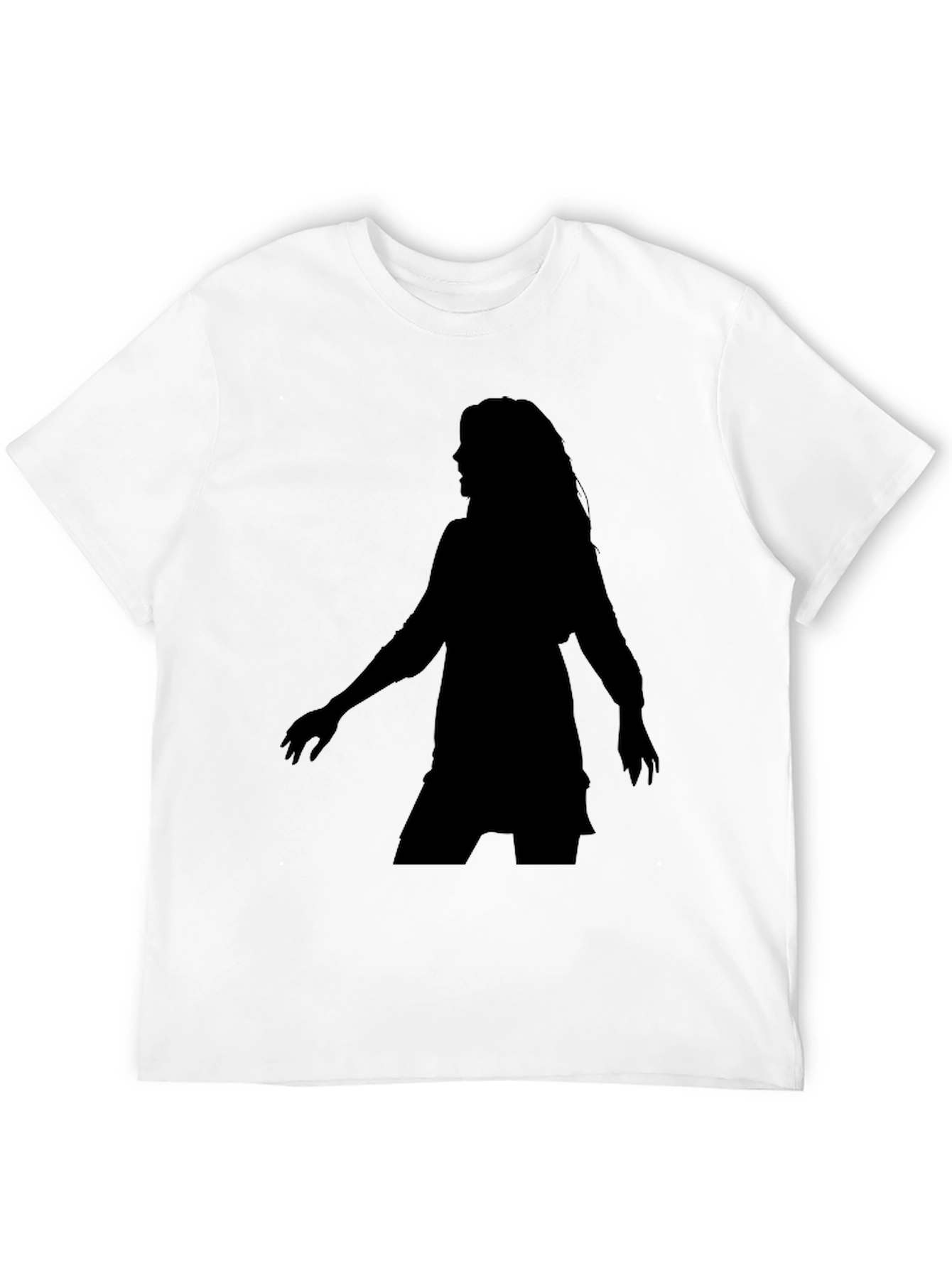 Black Silhouette Tee - Woman Figure Black T-Shirt view 12