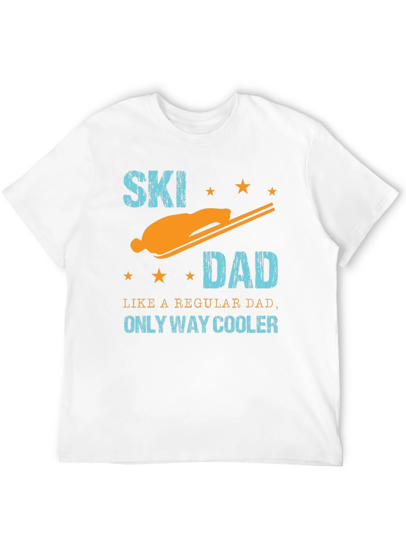 Black Cool Ski Dad Graphic Tee - Black Cotton T-Shirt view 12