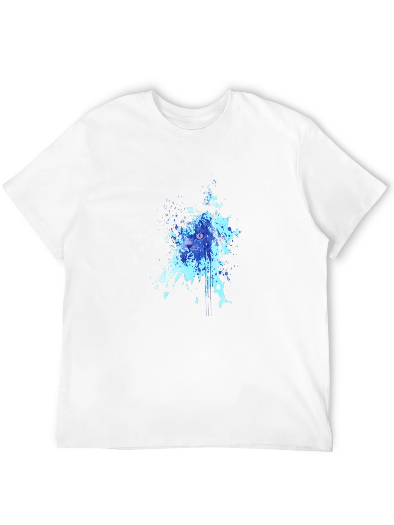 Black Abstract Cat Splash Tee - Black view 12