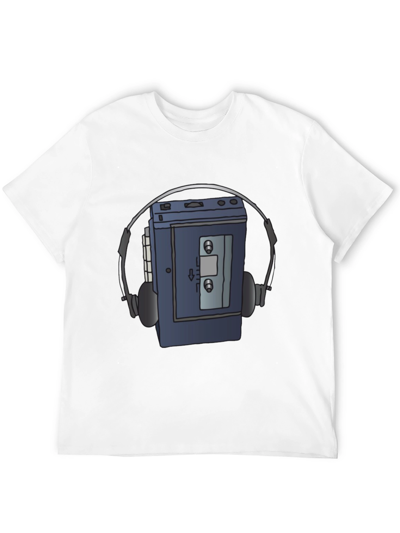 Black Retro Walkman Graphic Tee - Vintage Music Lover T-Shirt view 12