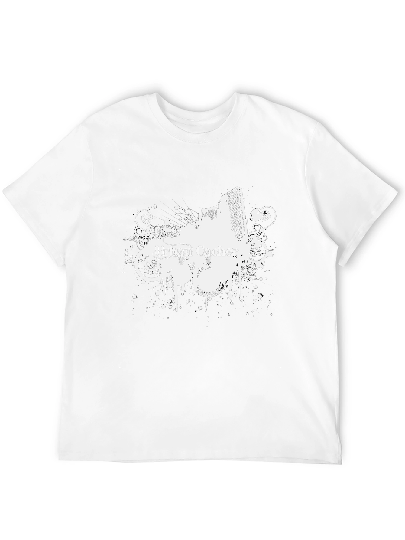 Black Urban Cacher Tee - Black Graphic T-Shirt view 12