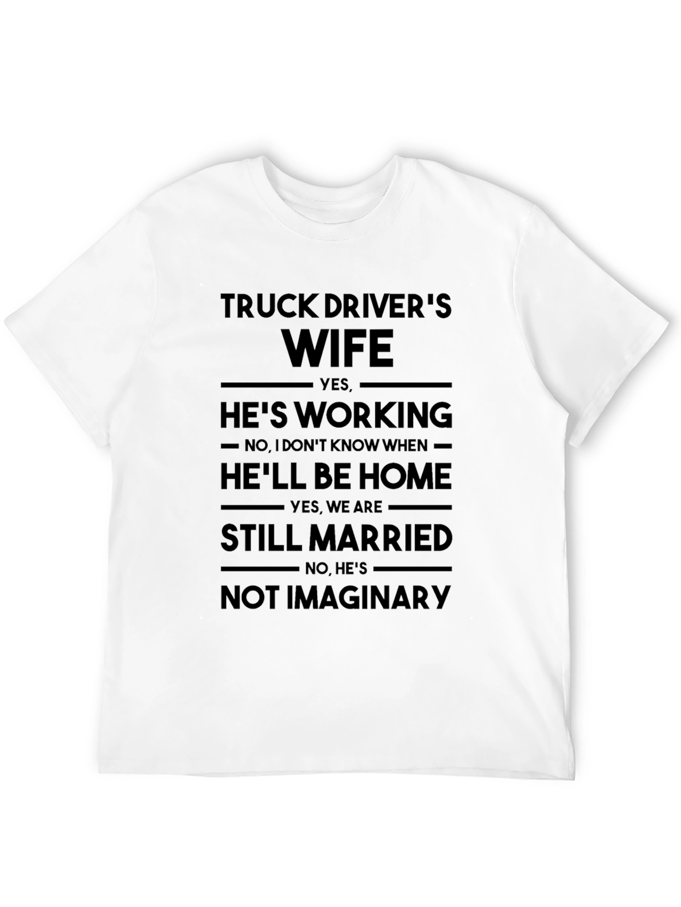 Black Truck Driver's Wife Funny Graphic T-Shirt view 12