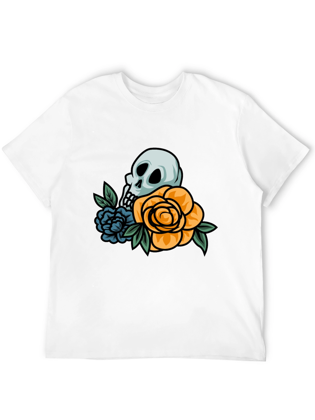 Black Skull & Roses Graphic T-Shirt view 12