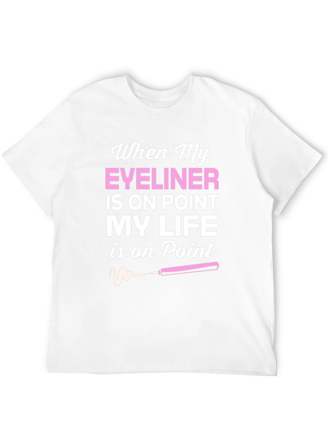 Black Eyeliner On Point Graphic Tee - Trendy Women's T-Shirt view 12