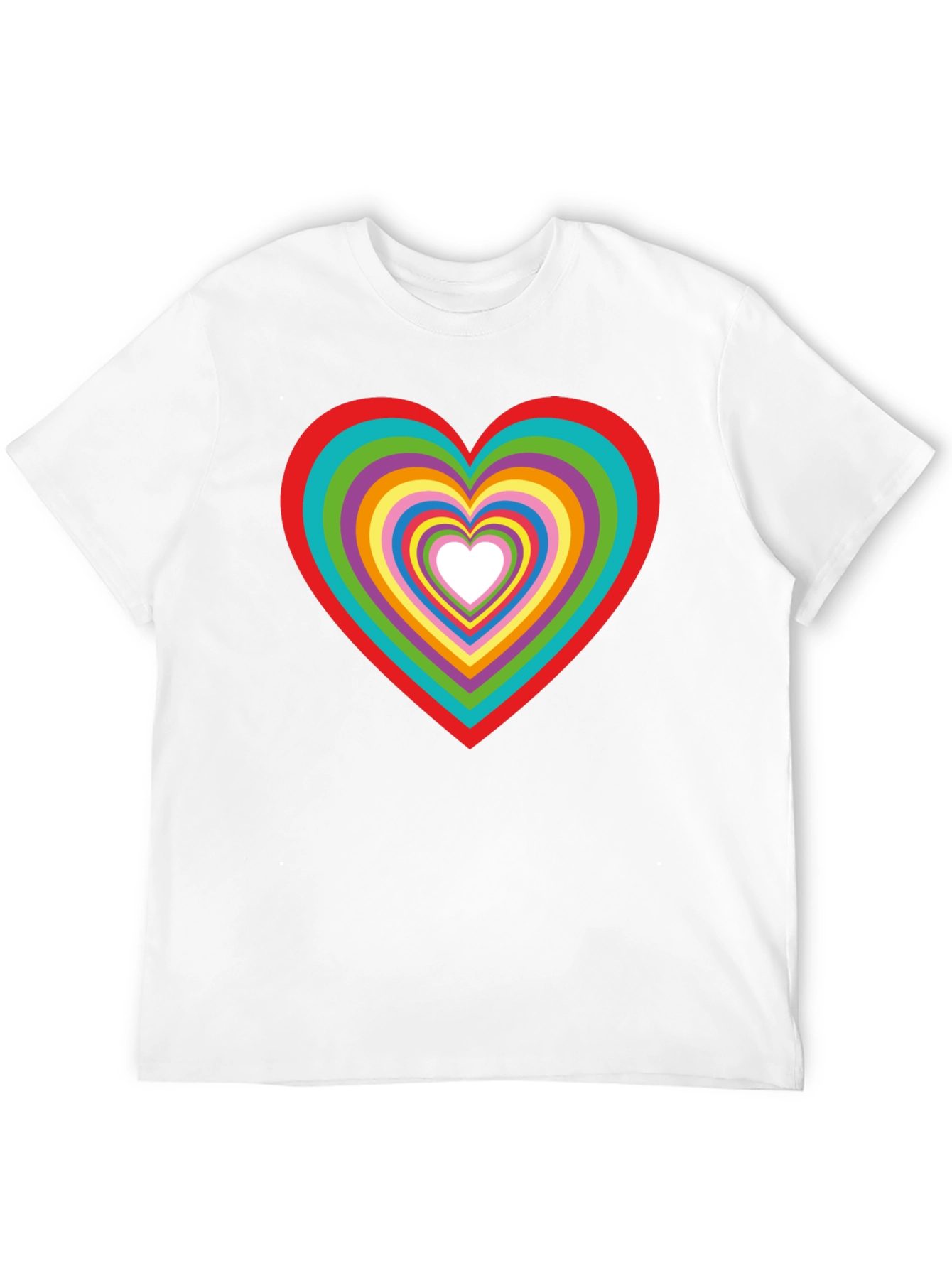 Black Rainbow Heart Graphic Tee - Stylish Cotton T-Shirt view 12