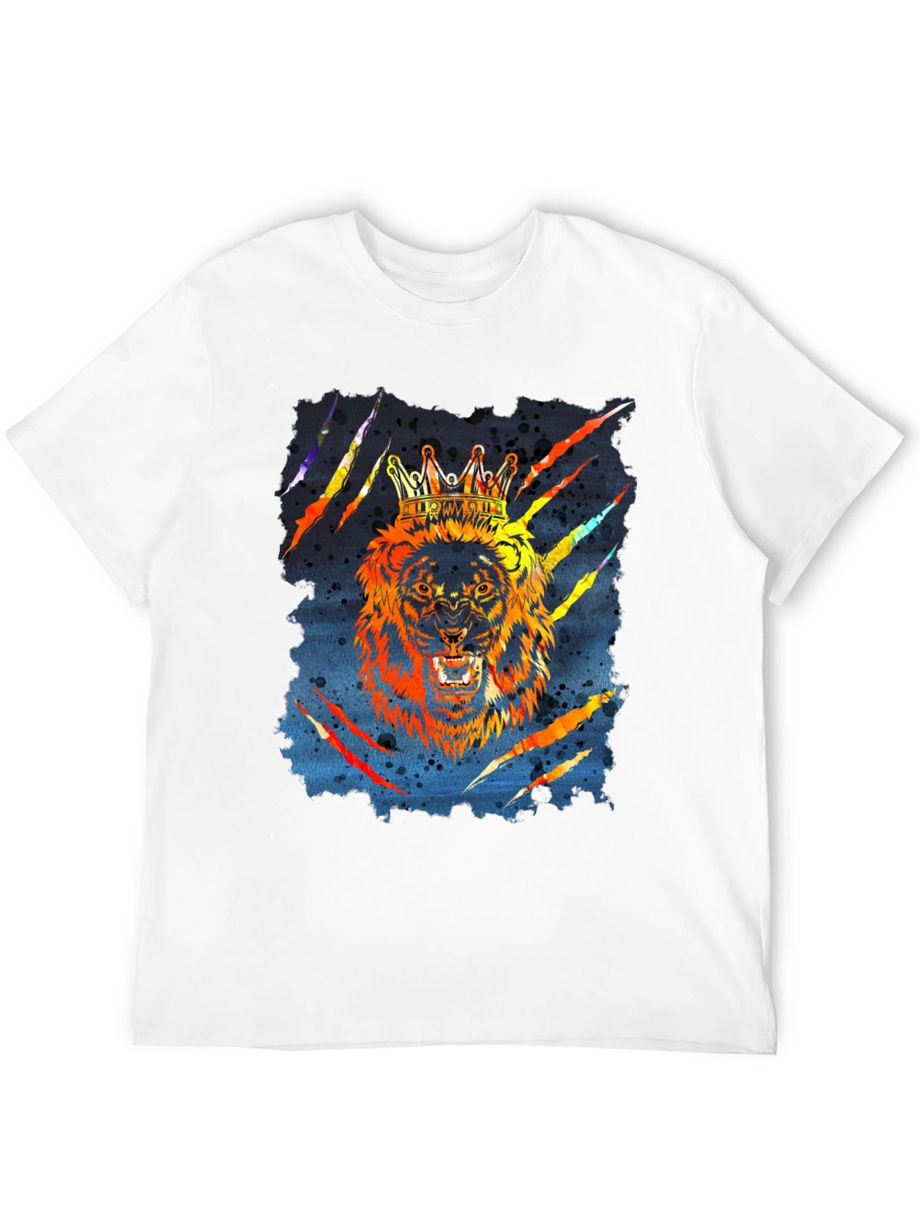Black King Lion Graphic T-Shirt - Mens Black Tee view 12