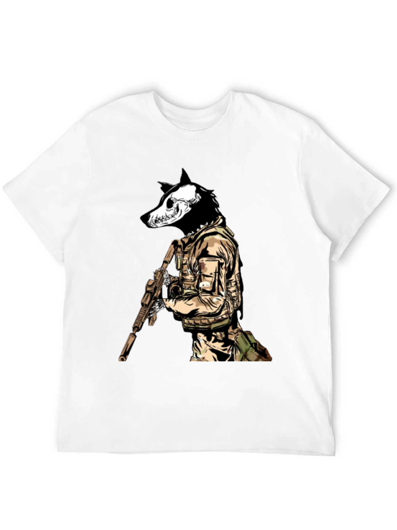 Black Tactical Wolf T-Shirt - Military Style view 12