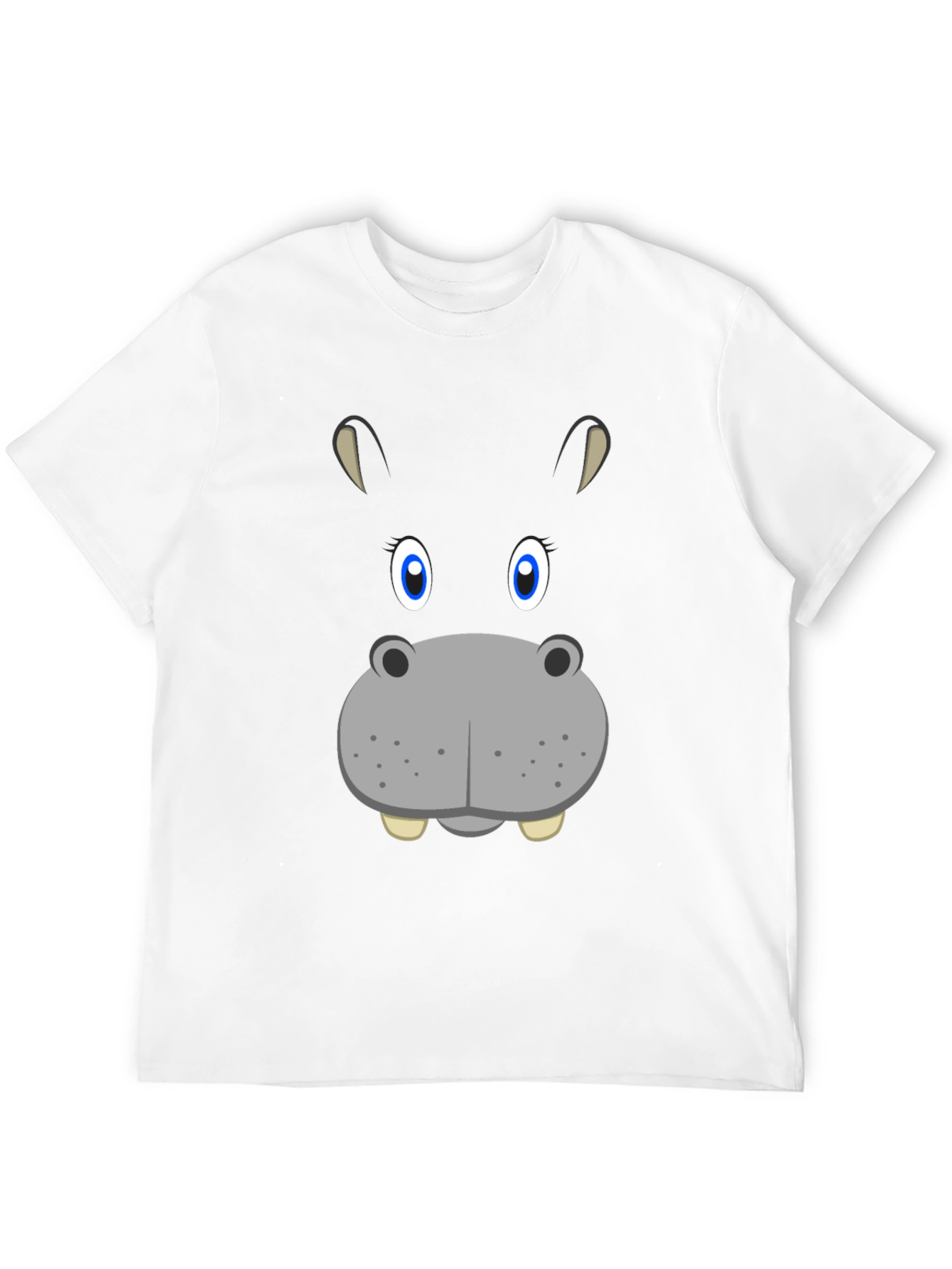 Black Hippo Face Graphic Tee - Unique Animal Design view 12