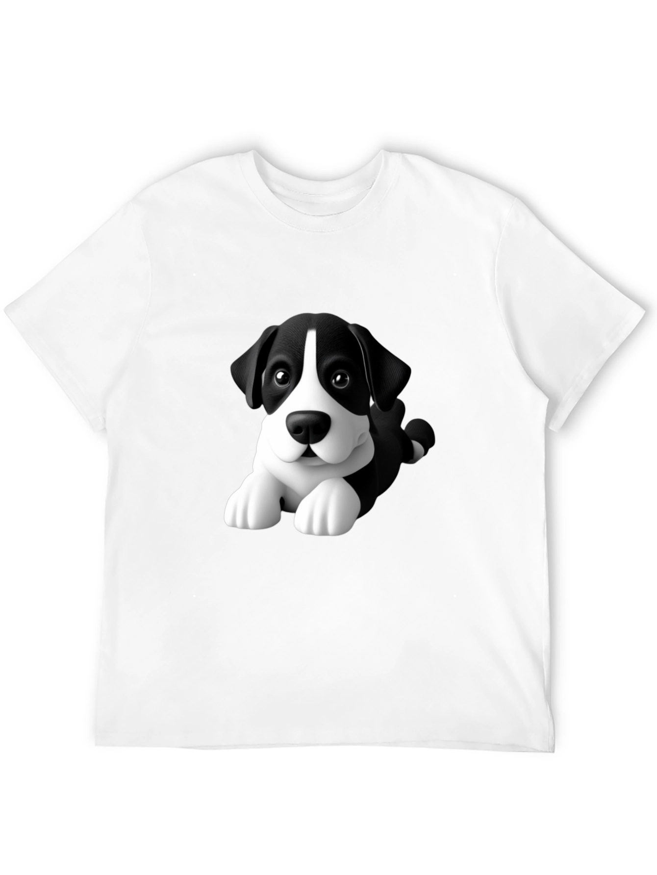 Cartoon Dog Graphic Tee - Men's Black T-Shirt - 12