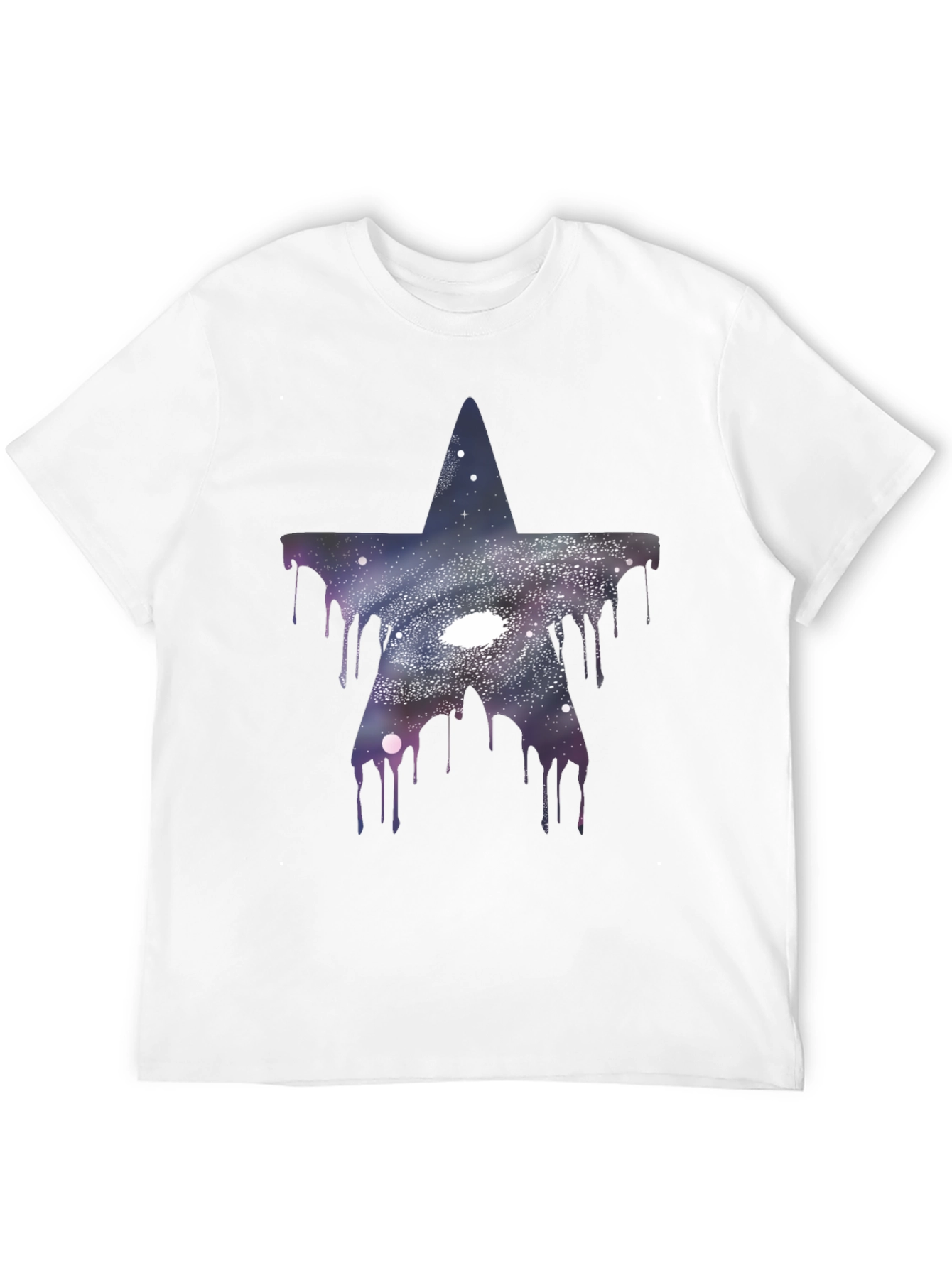 Black Galaxy Star Drip T-Shirt - Unique Graphic Tee view 12