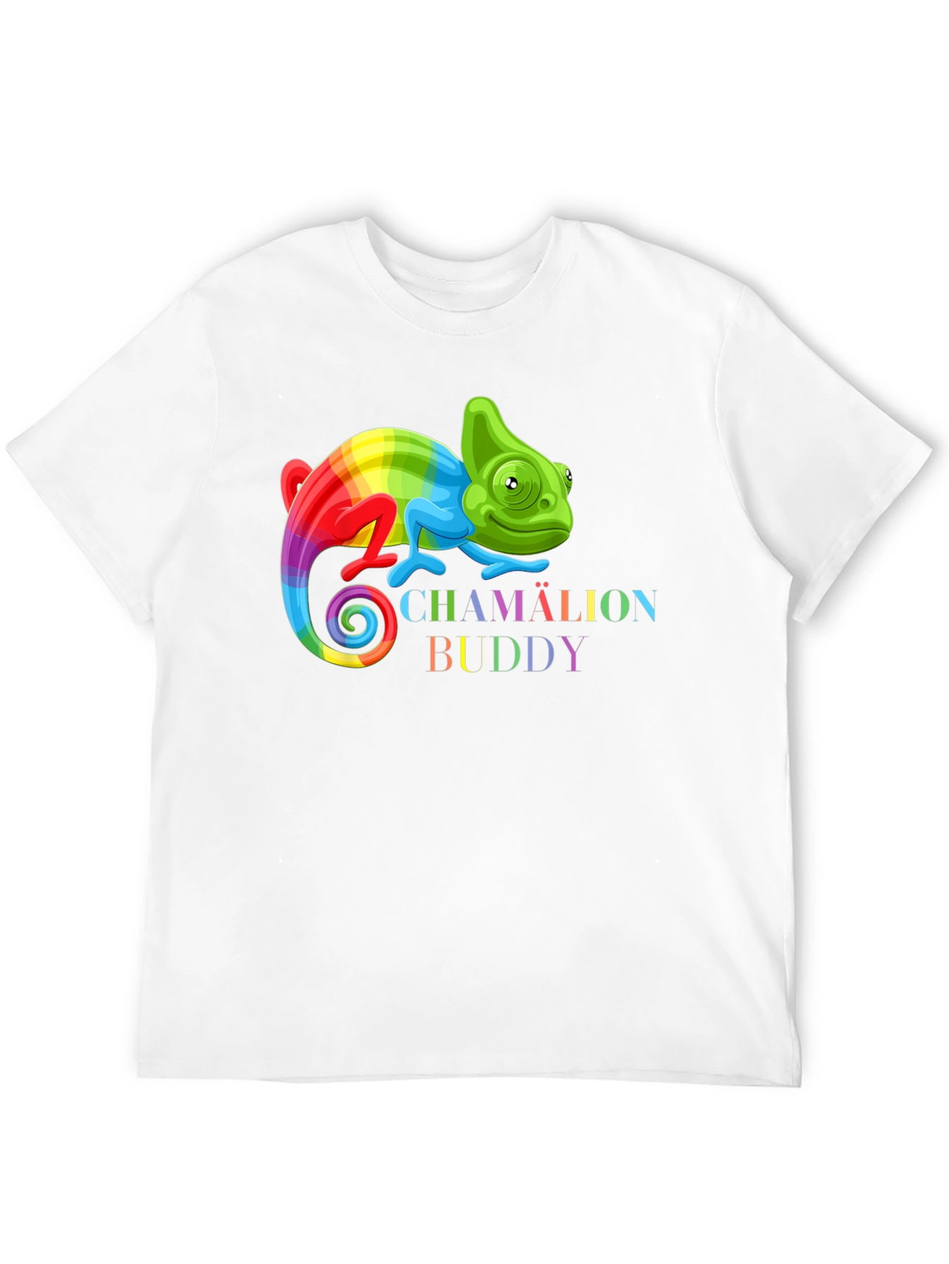 Black Rainbow Chameleon Buddy Black T-Shirt view 12