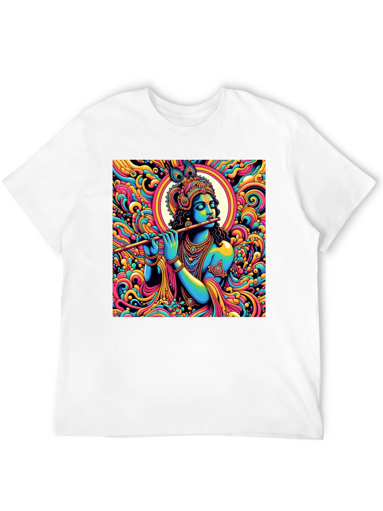 Black Krishna Psychedelic Art T-Shirt view 12