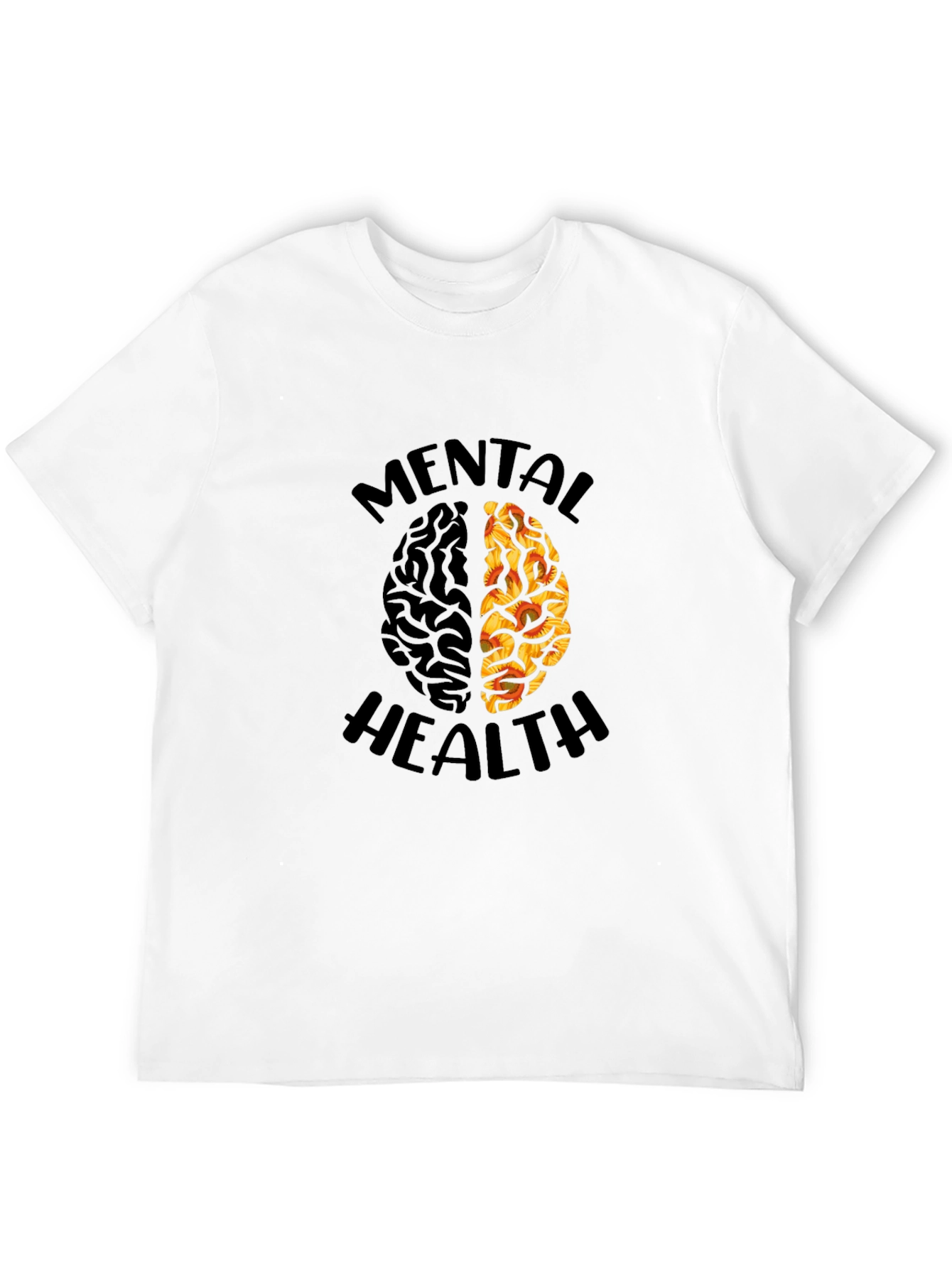 Black Mental Health Brain Graphic T-Shirt view 12