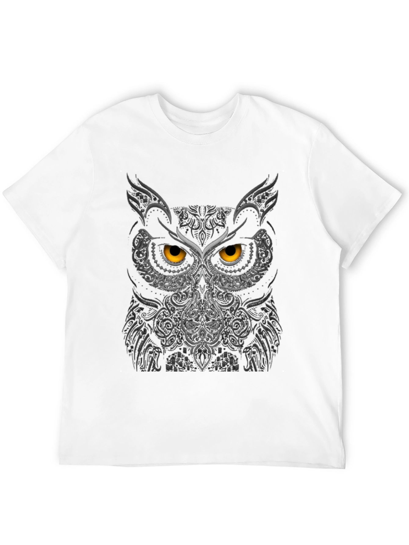 Black Owl Face Graphic Tee - Black view 12