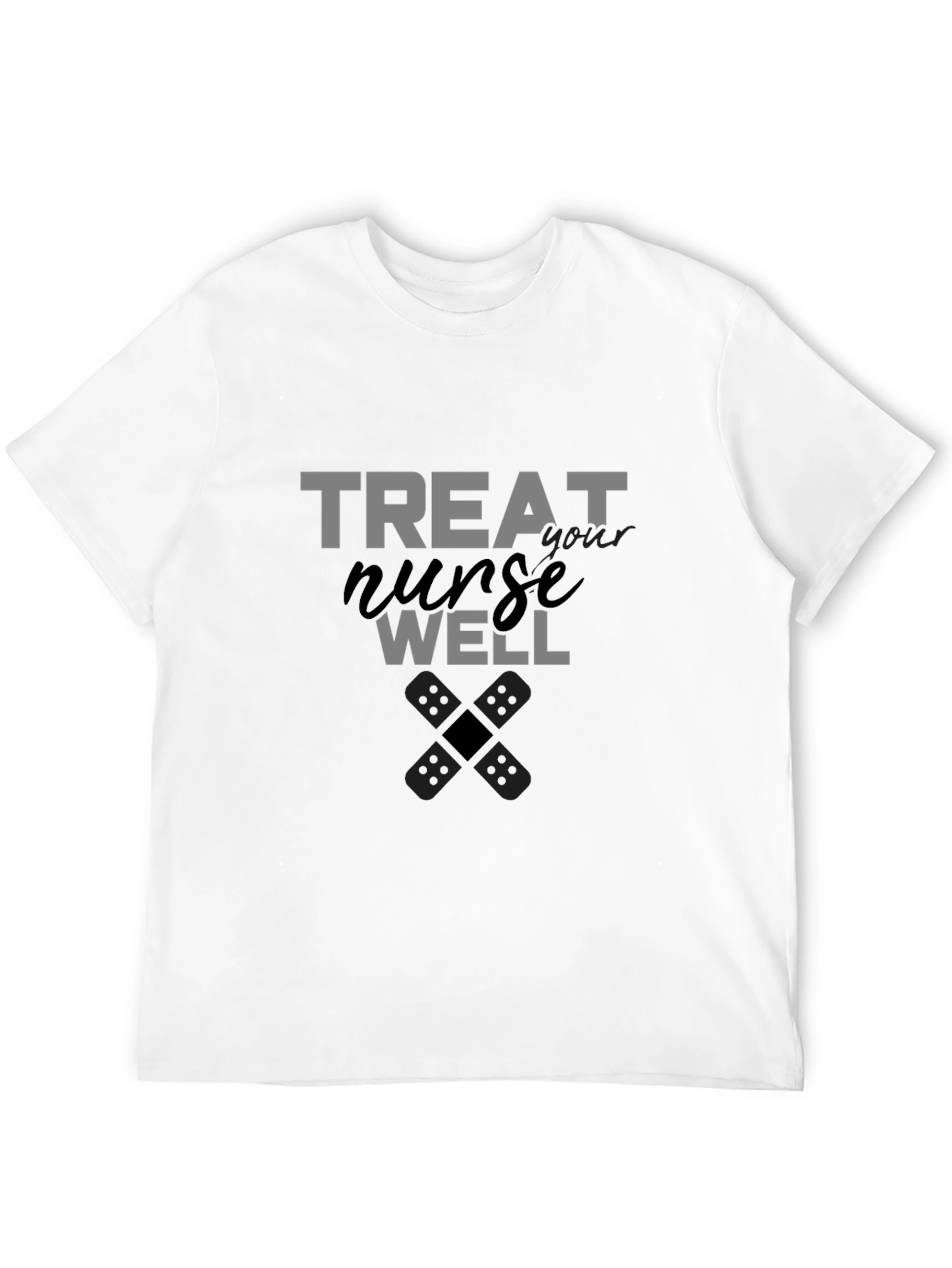 Black Treat Your Nurse Well Graphic Tee view 12