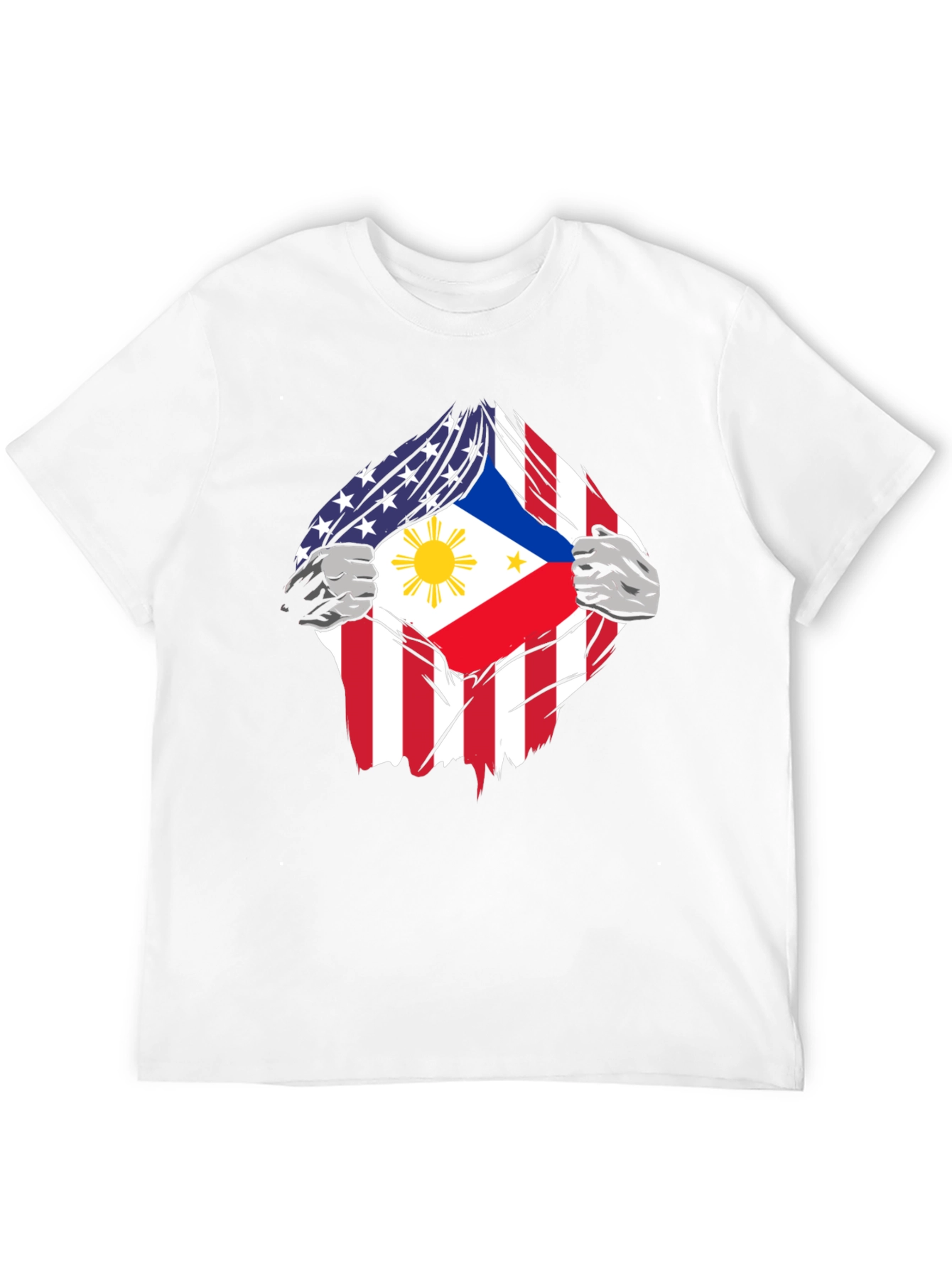 Black USA Philippines Flag Graphic T-Shirt view 12