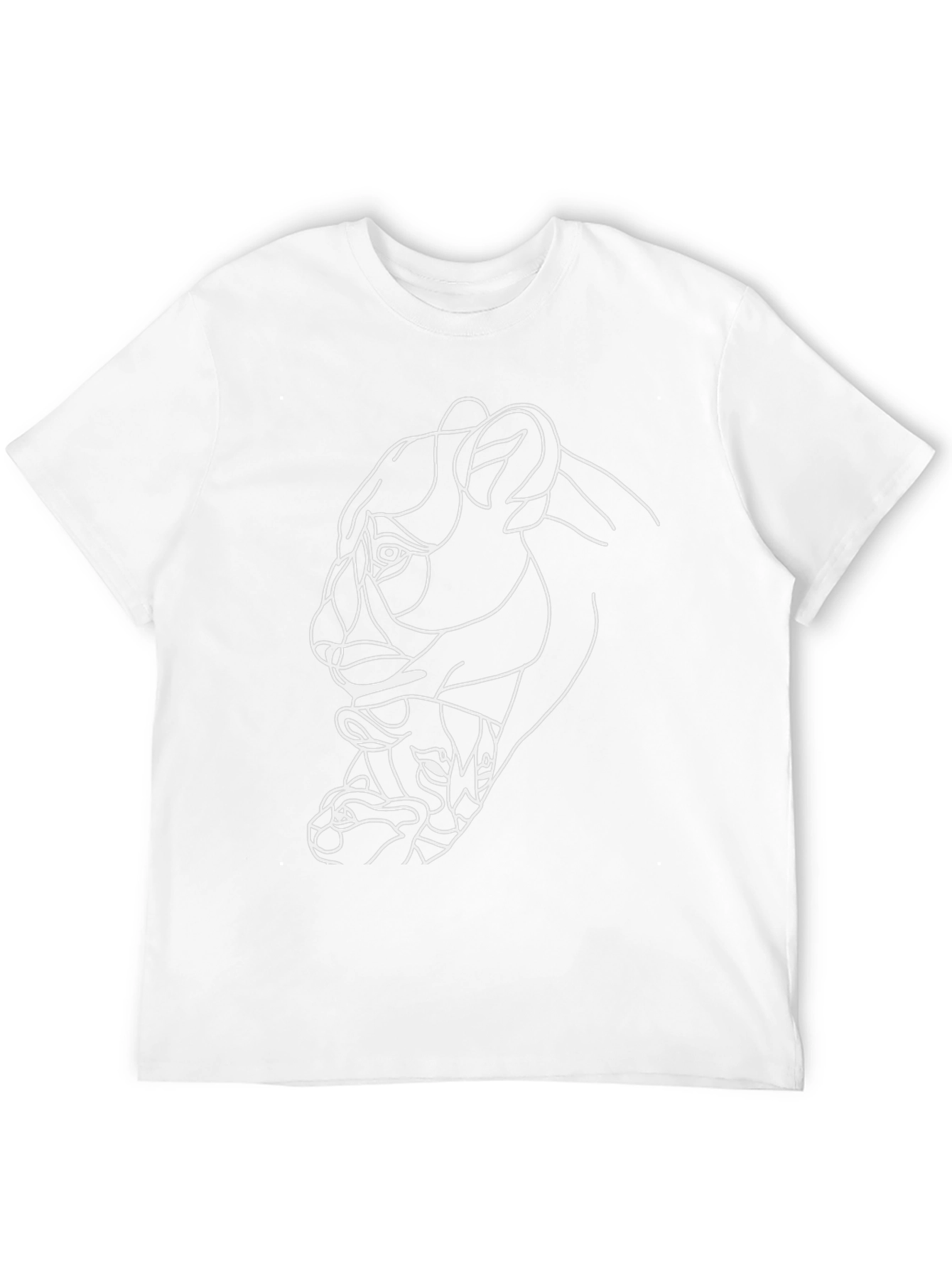 Black Abstract Lion Graphic Tee - Black Cotton Blend view 12