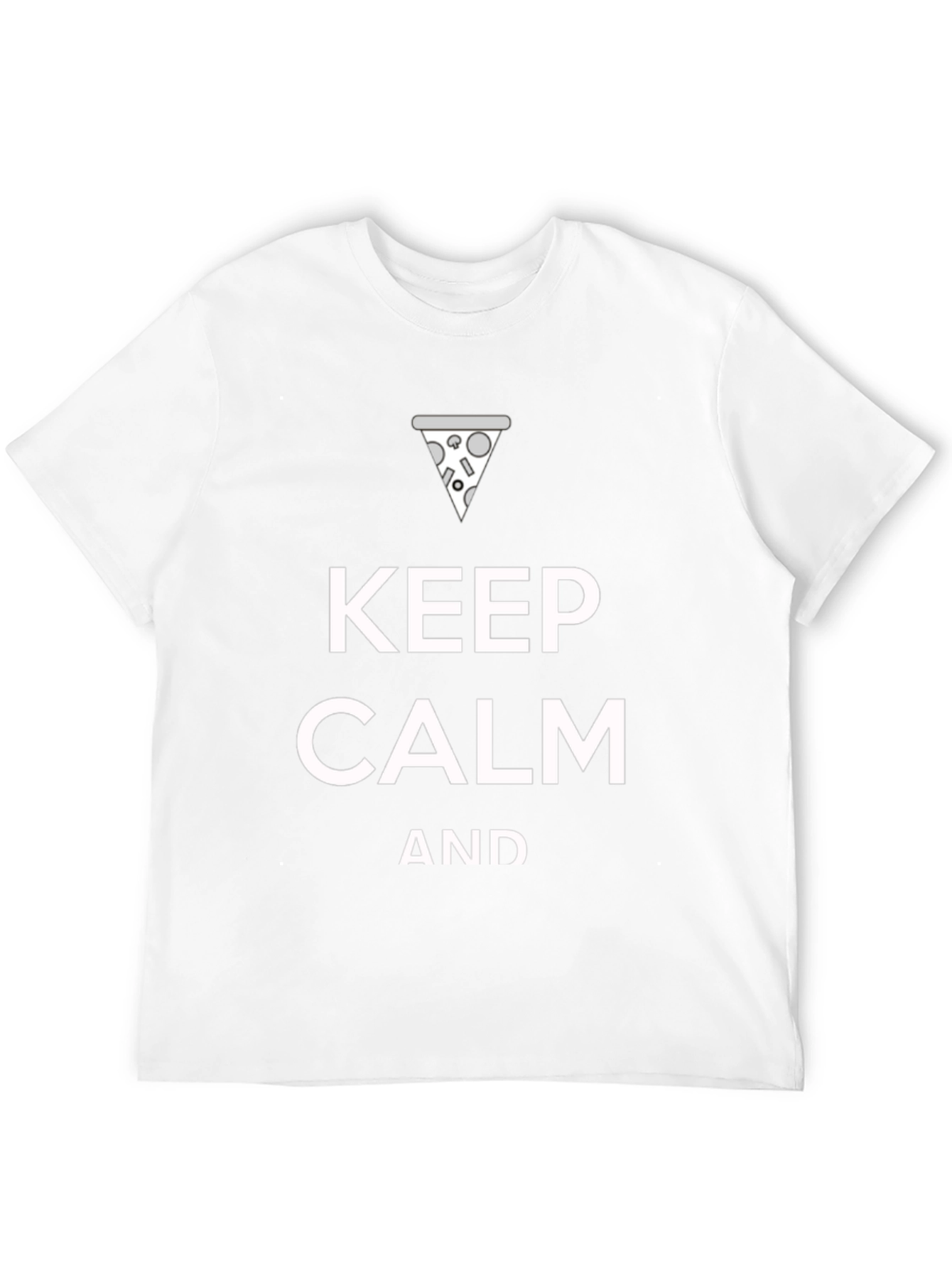 Black Keep Calm and Eat Pizza Funny Graphic T-Shirt view 12