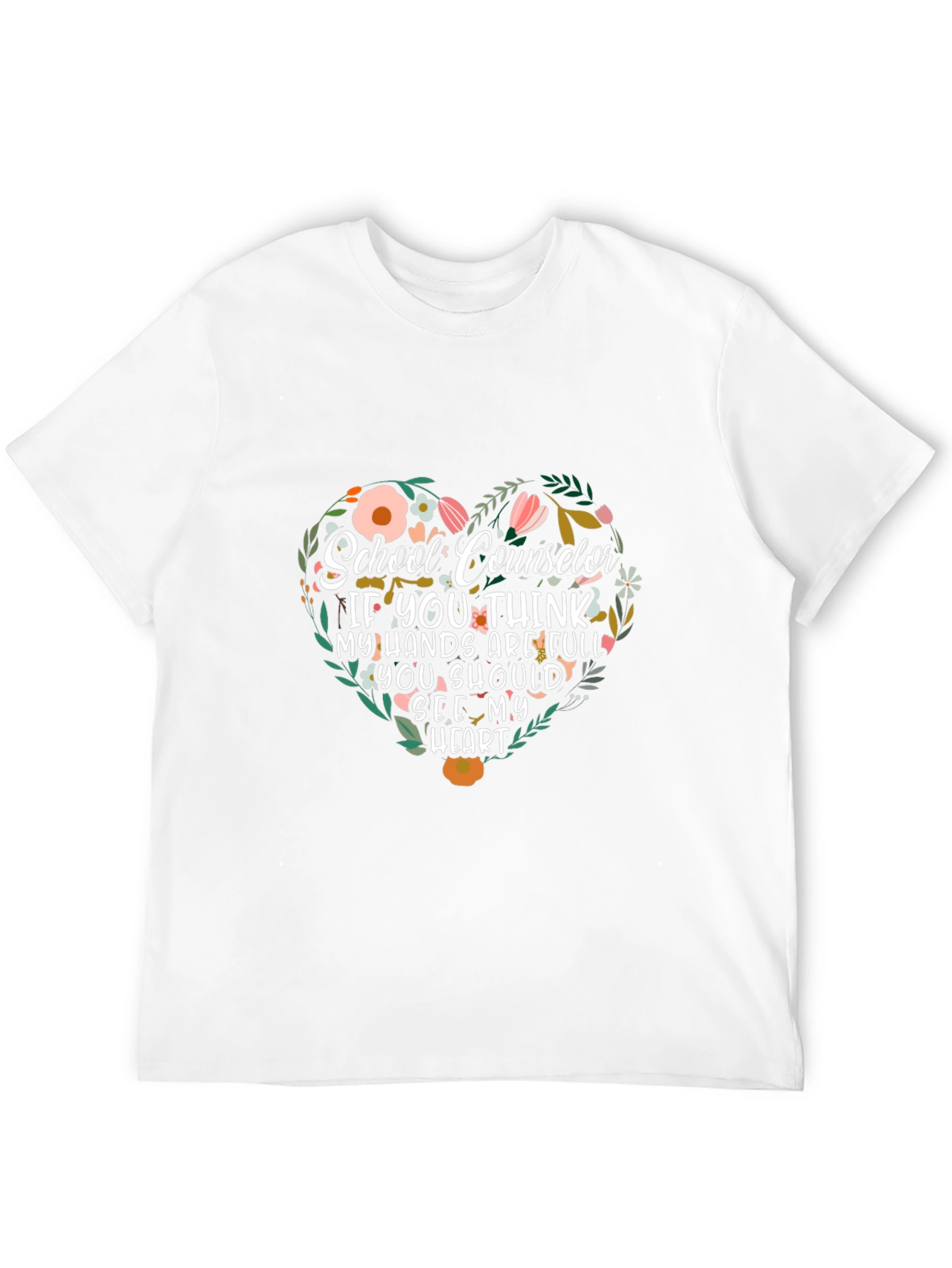 Black School Counselor Heart Graphic T-Shirt view 12