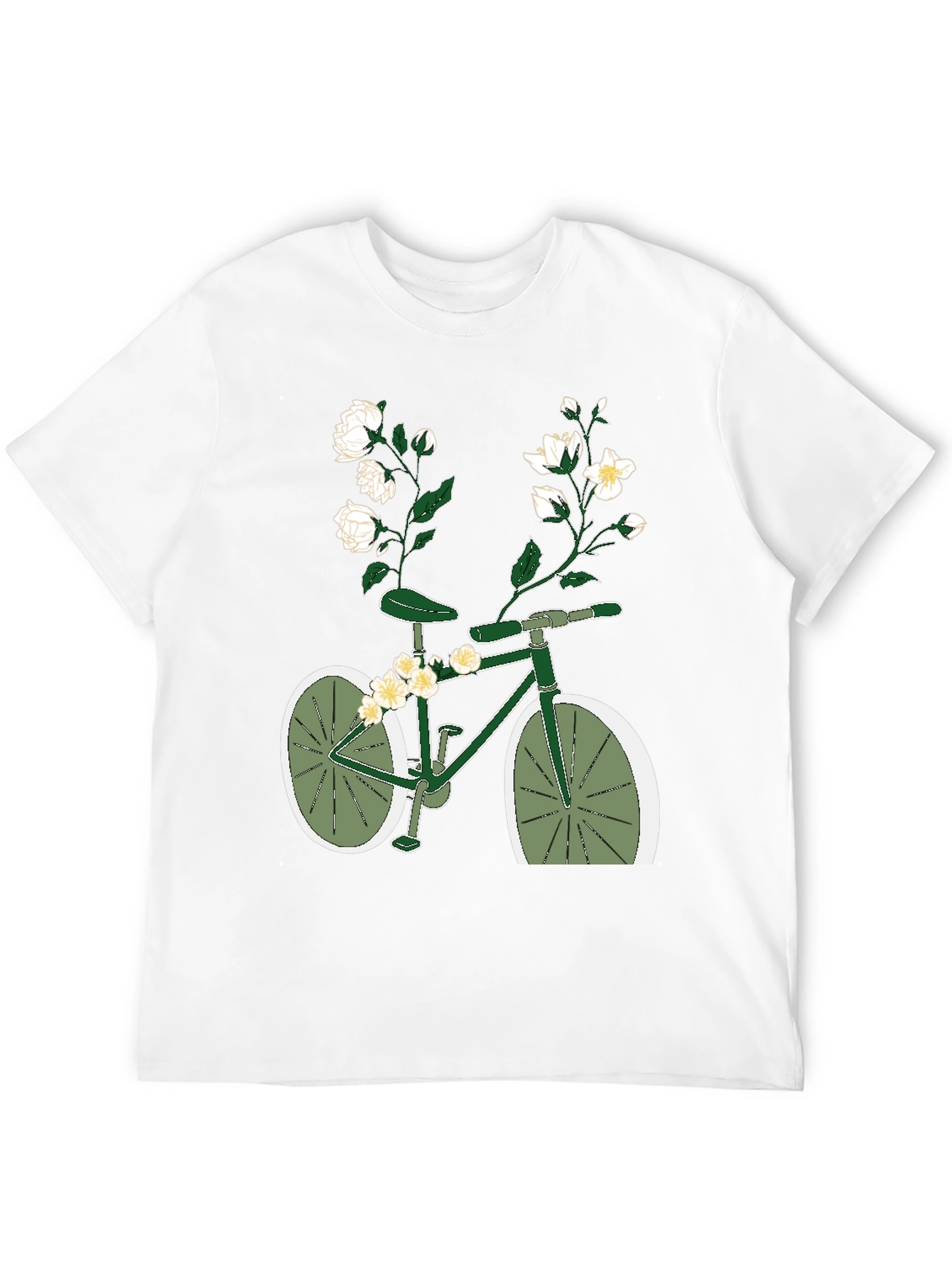 Black Floral Bicycle Graphic Tee - Unique Design view 12
