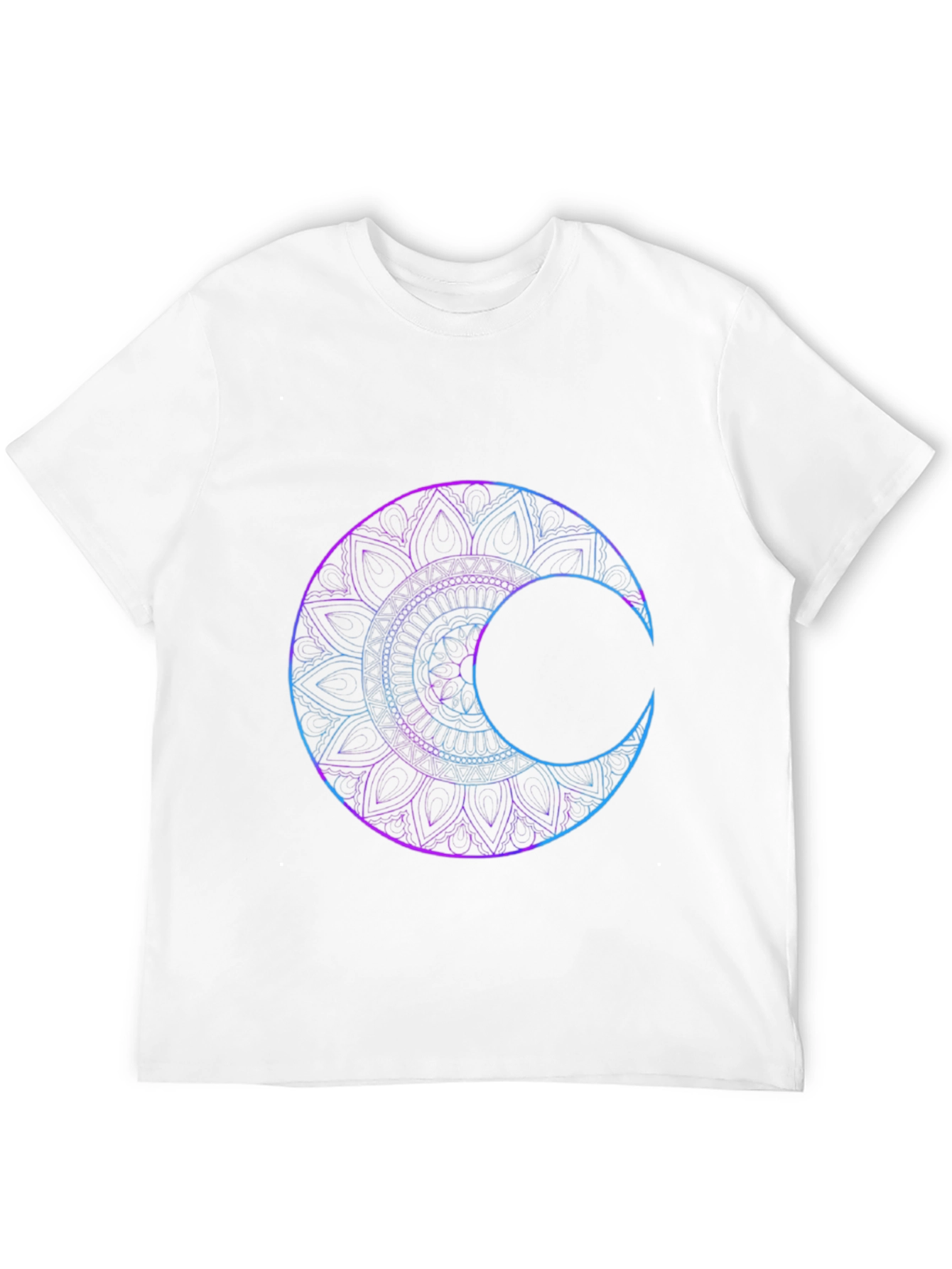 Black Mystic Mandala Moon Graphic T-Shirt view 12