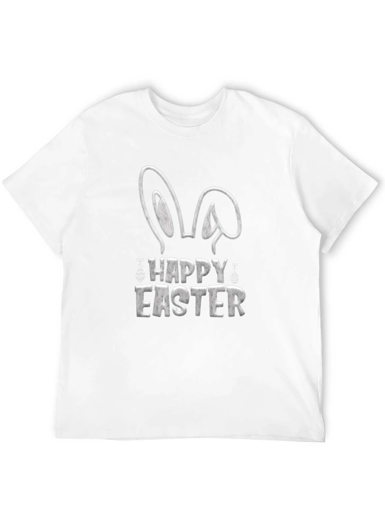 Camiseta Negra Feliz Pascua Diseño Conejo