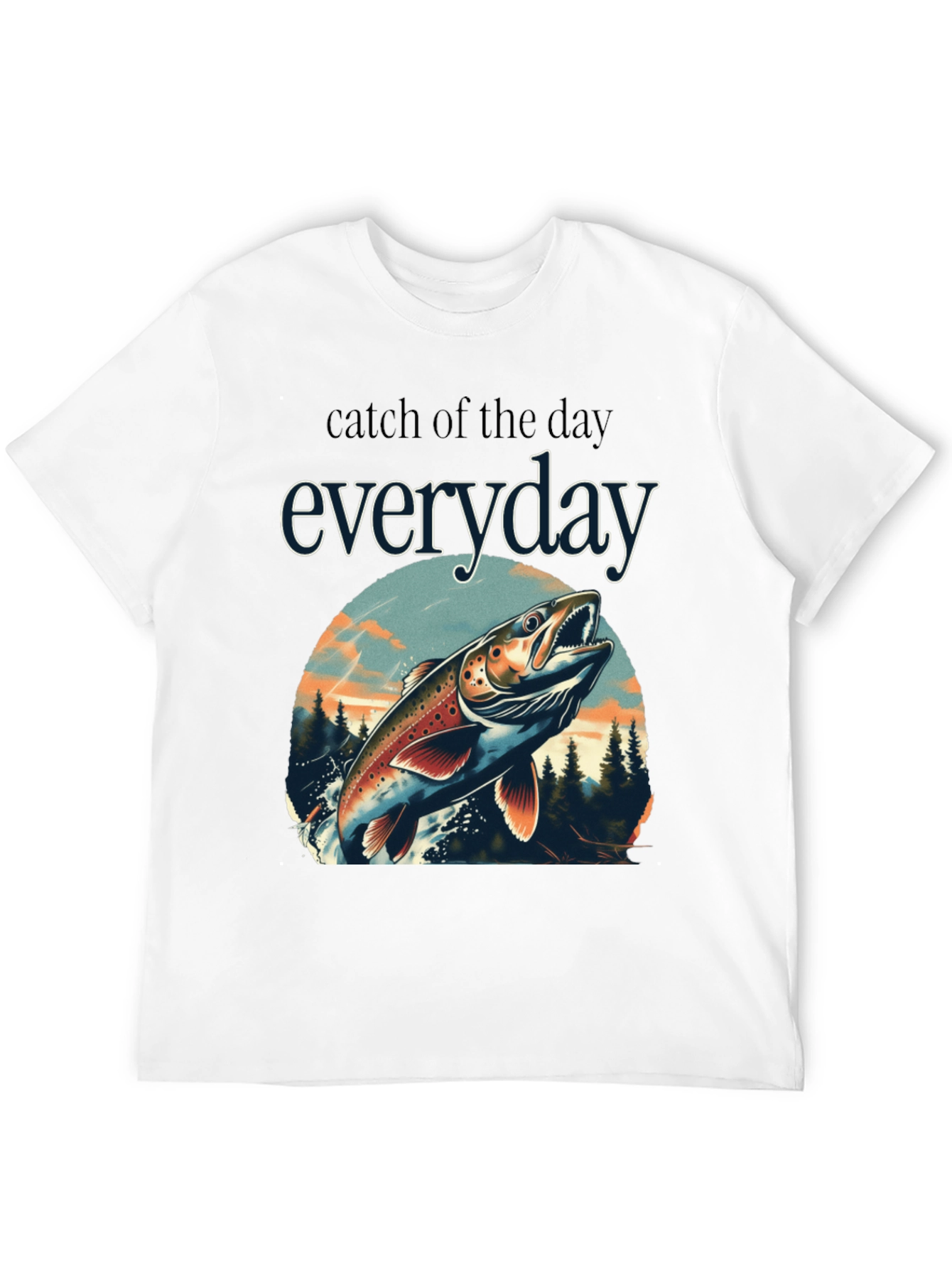 Black Catch of the Day Everyday Fishing T-Shirt view 12