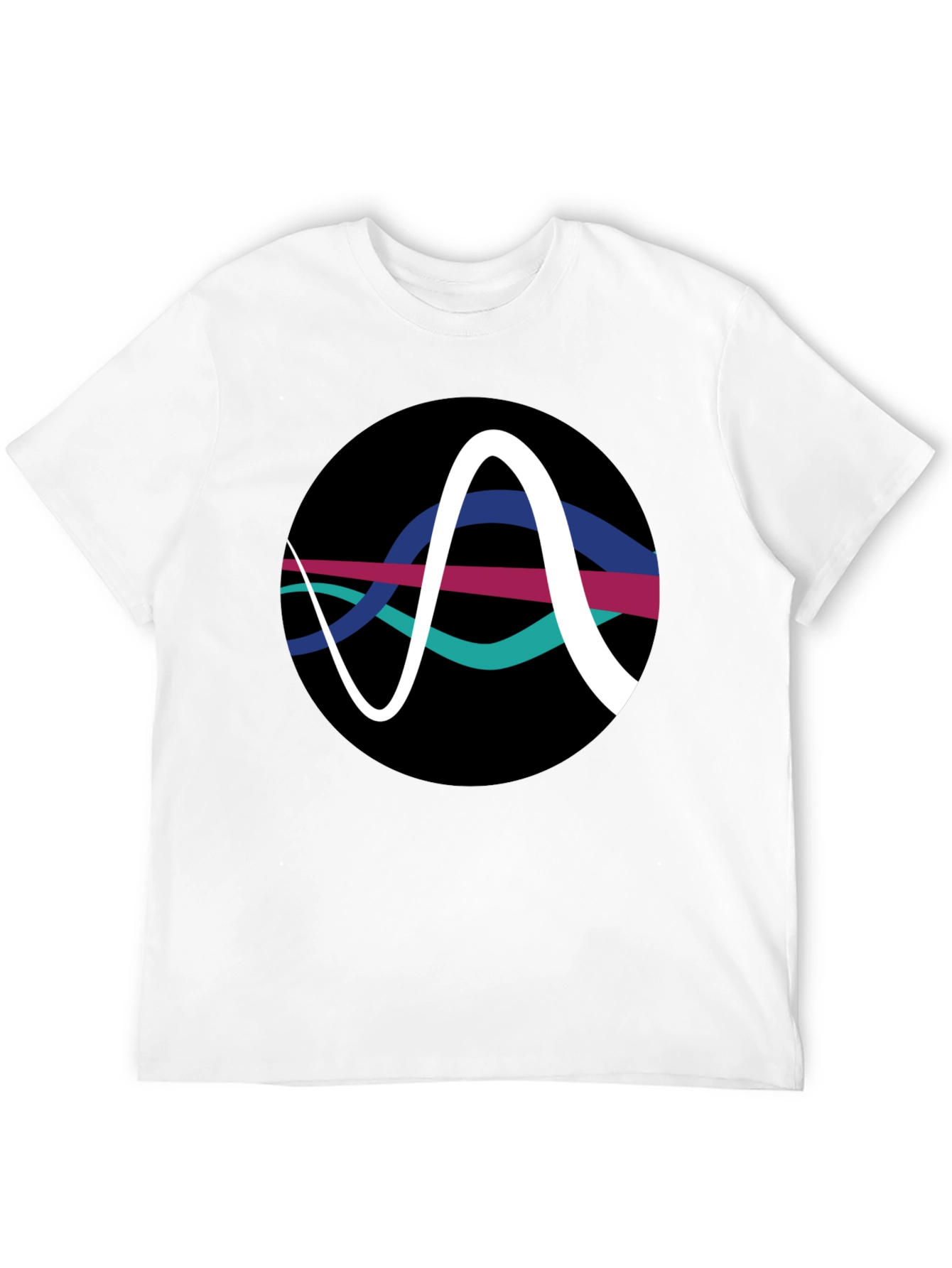 Black Abstract Wave Graphic Tee - Black Cotton T-Shirt view 12