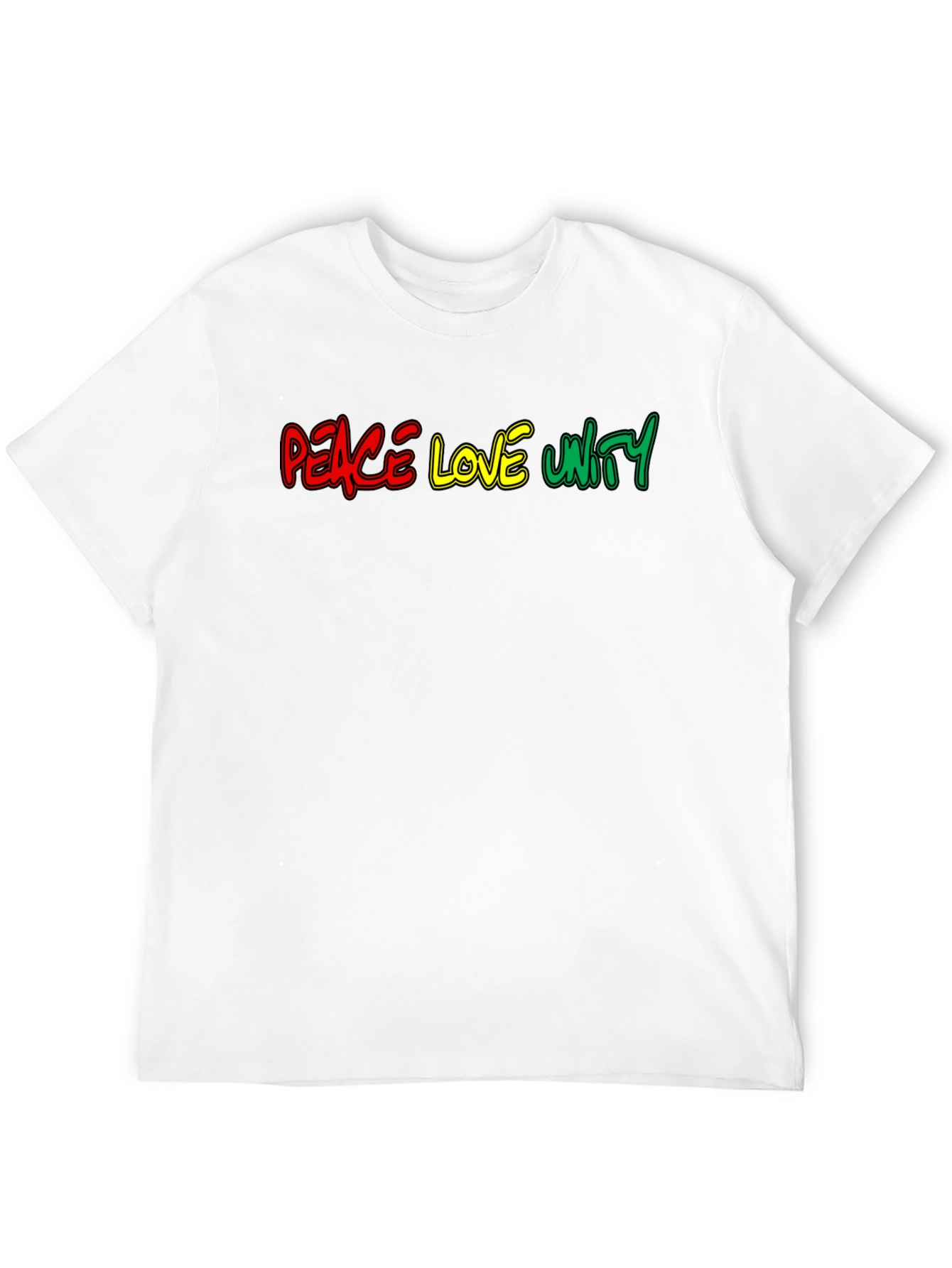 Black Peace Love Unity Graphic Tee - Black Cotton T-Shirt view 12