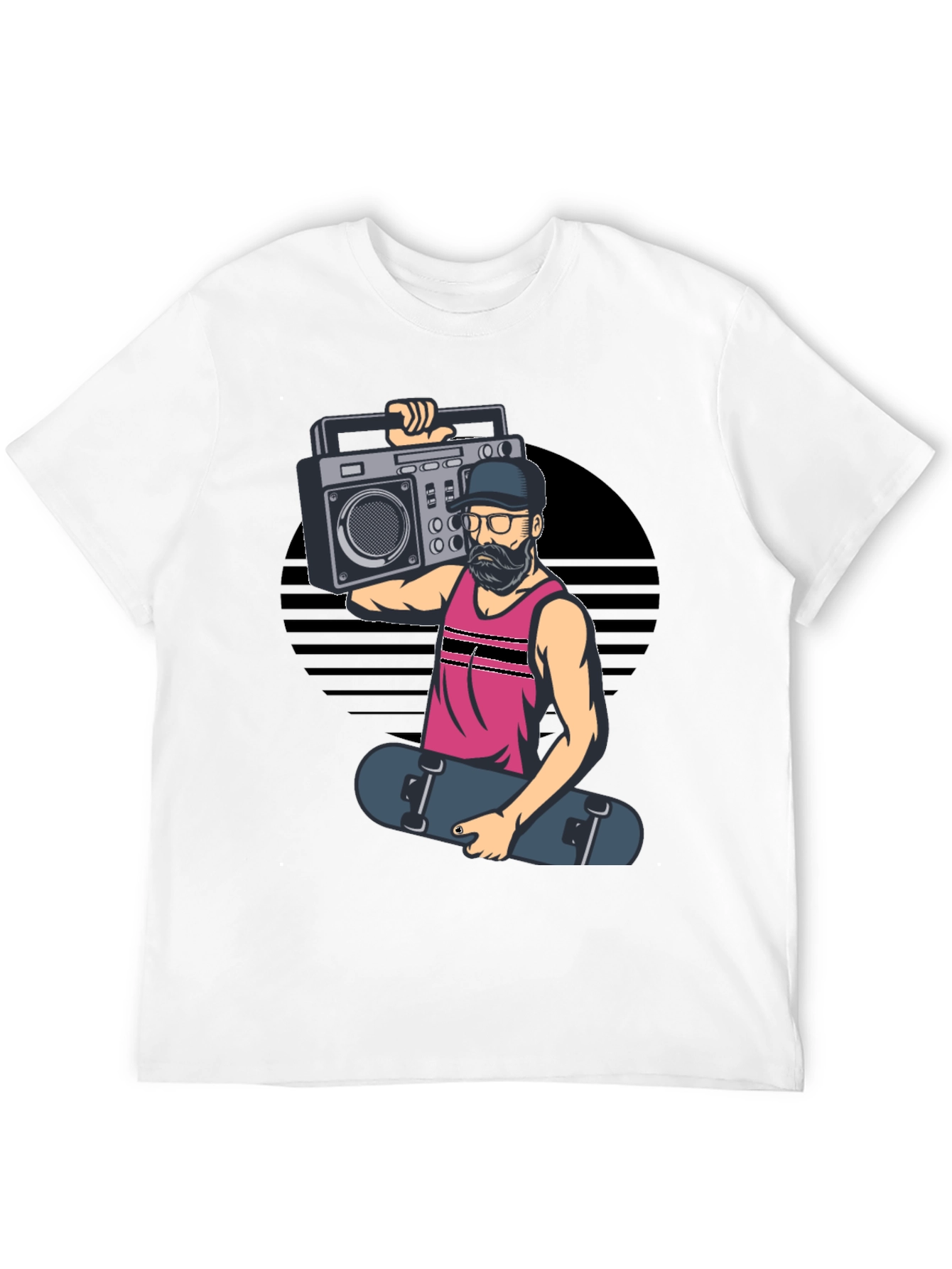 Black Retro Boombox Skater Graphic Tee view 12