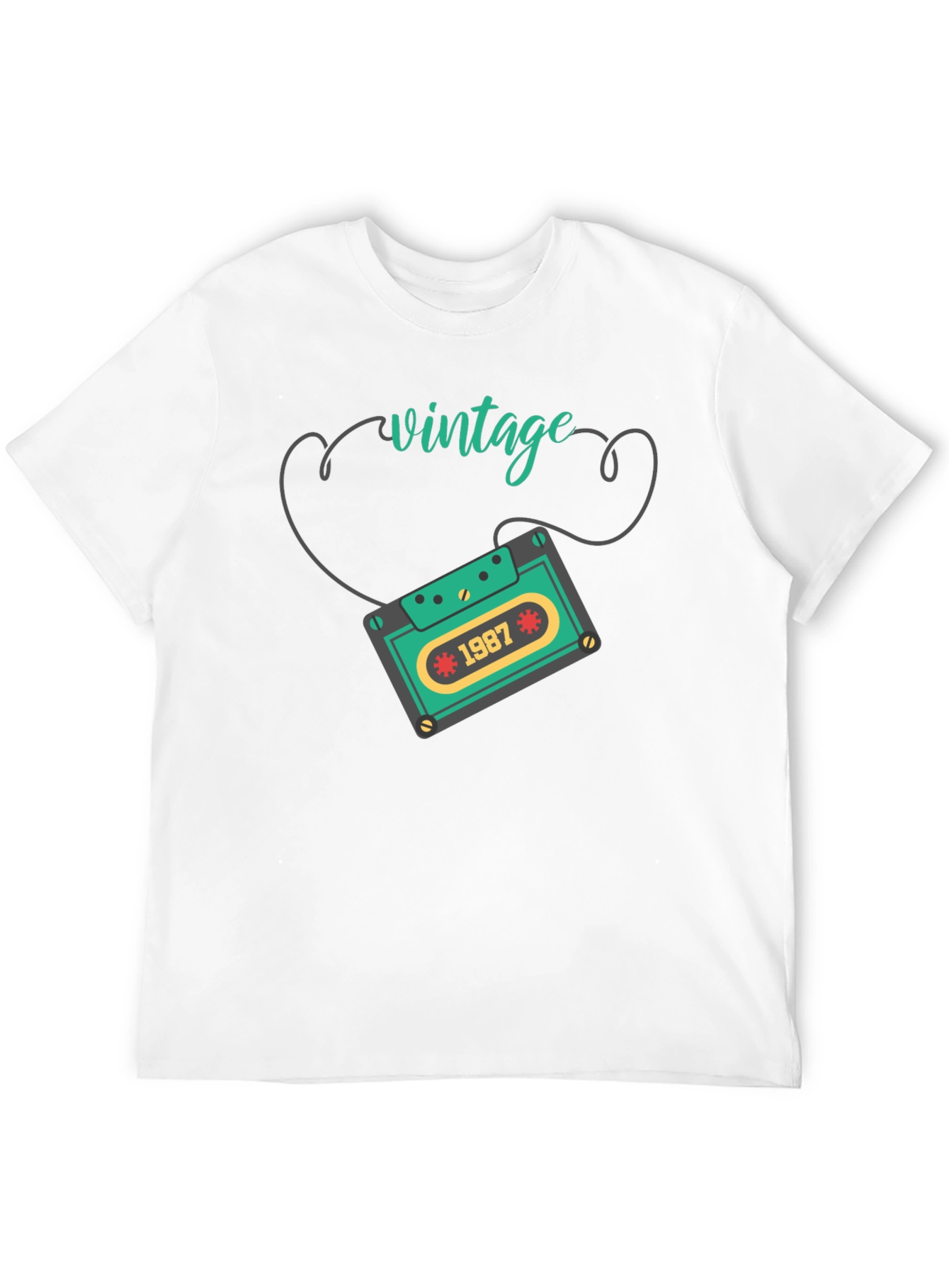 Black Vintage 1987 Cassette Tape Graphic Tee view 12