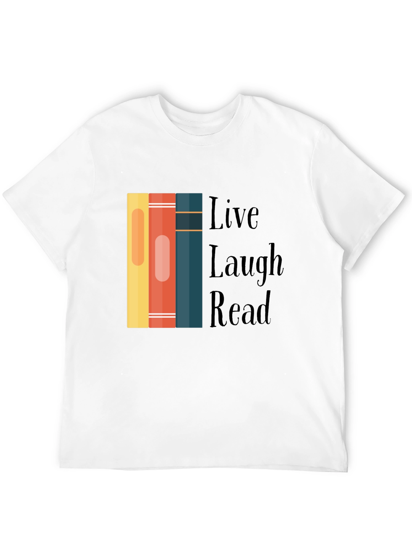 Black Live Laugh Read Bookworm Graphic Tee view 12