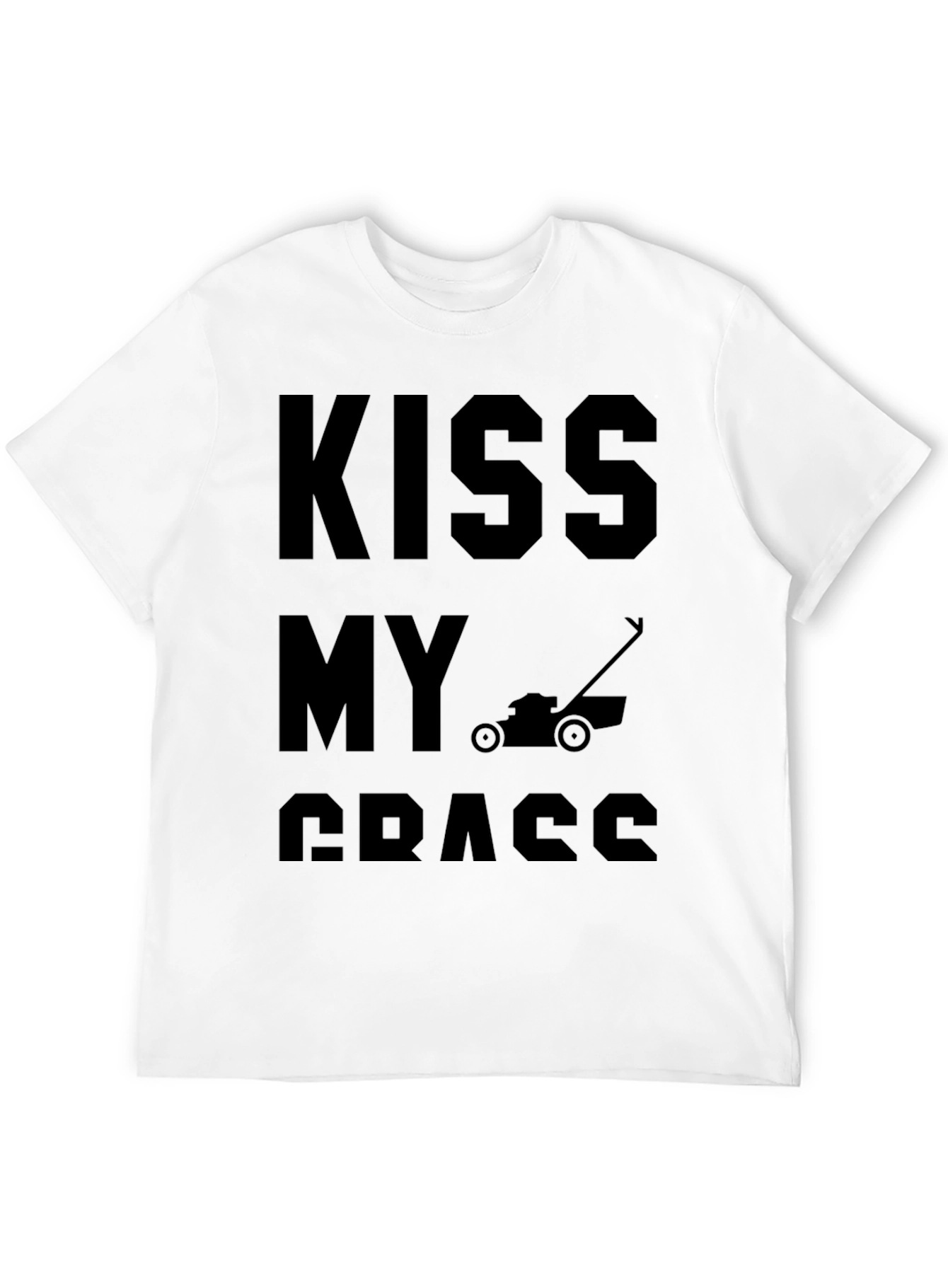 Black Kiss My Grass Funny Lawn Mower T-Shirt view 12
