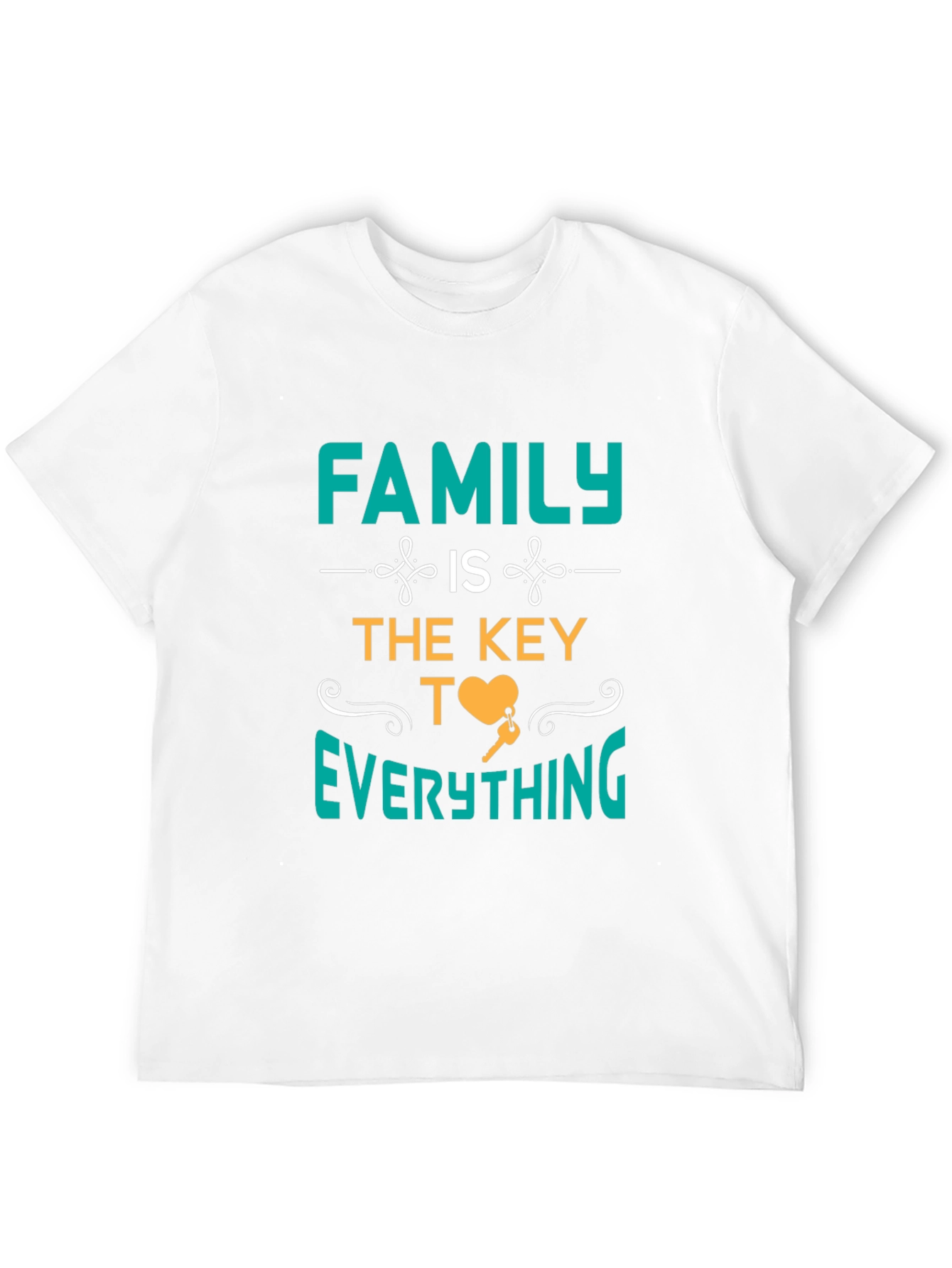 Family is the Key T-Shirt - Heart and Key Design - 12