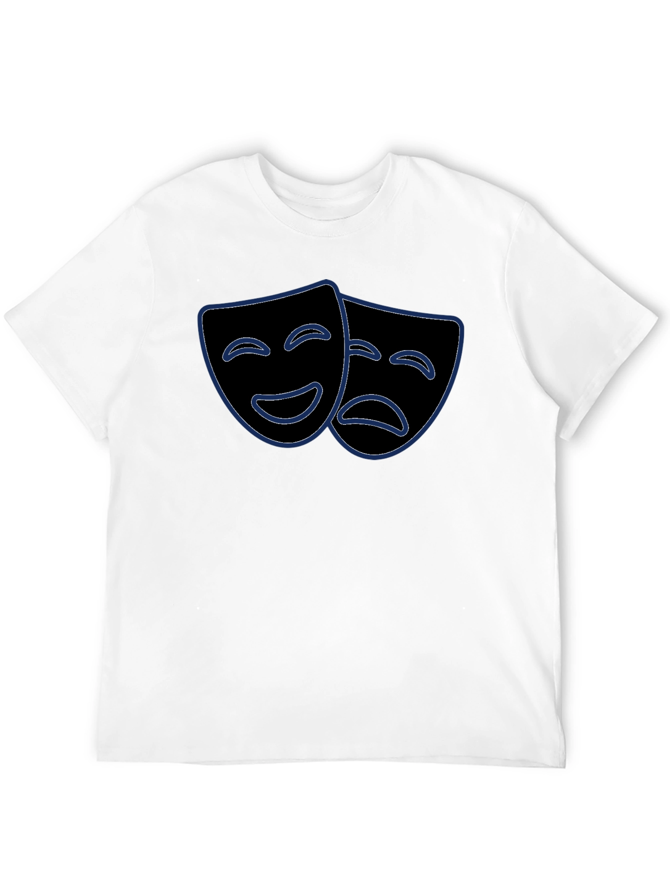 Black Comedy Tragedy Mask Graphic Tee view 12