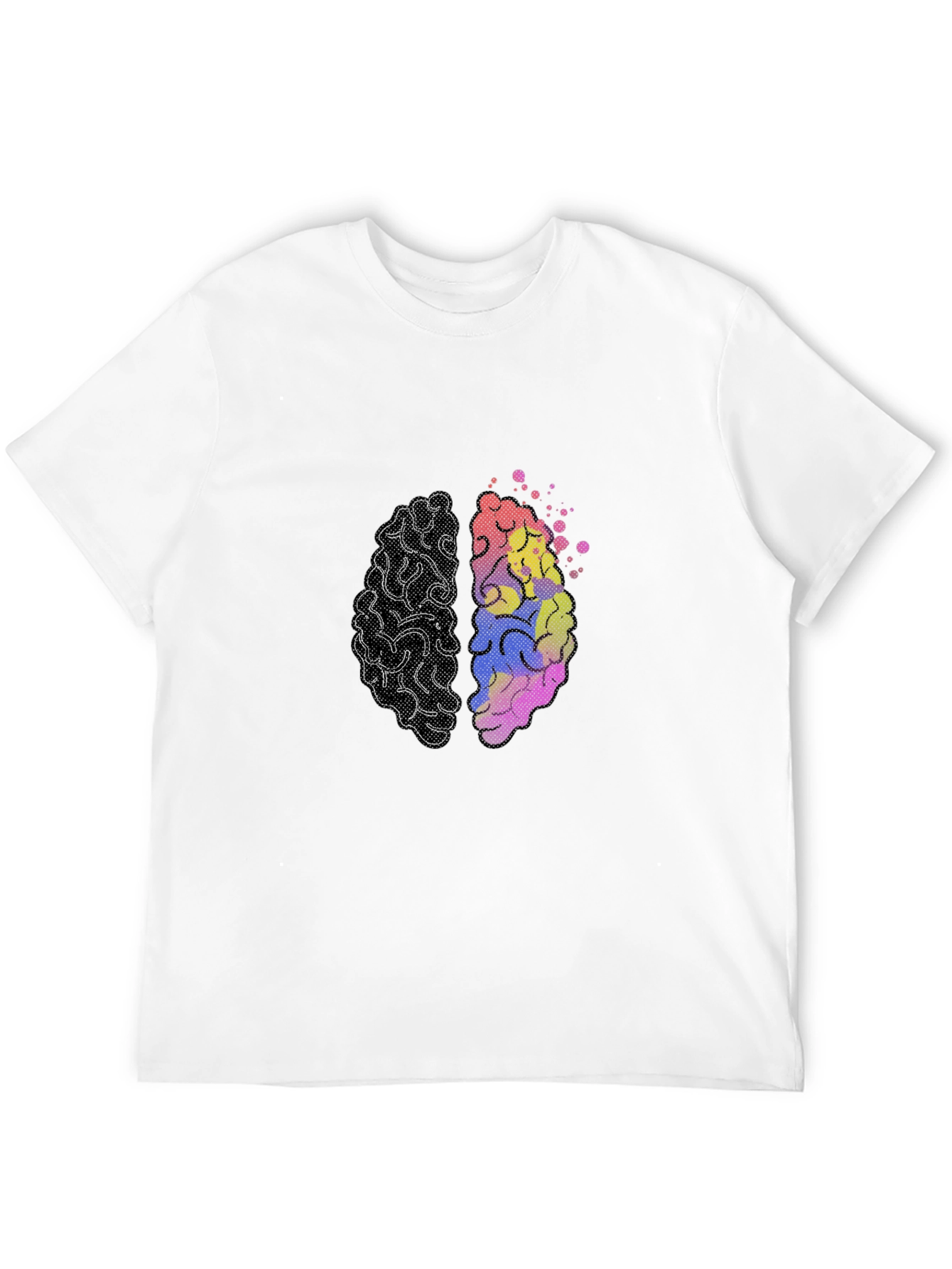 Black Brain Design T-Shirt - Left & Right Brain Graphic Tee view 12