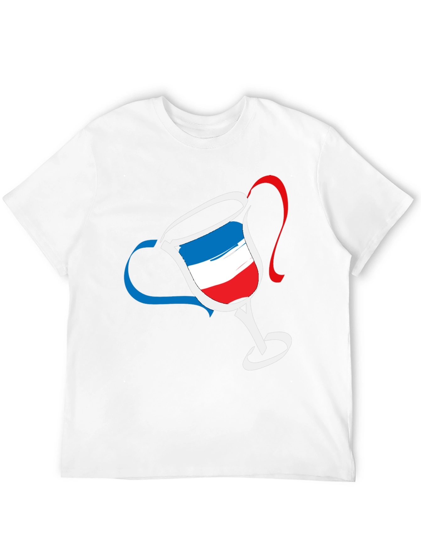 Black French Flag Wine Glass Graphic Tee - Men's Black T-Shirt view 12