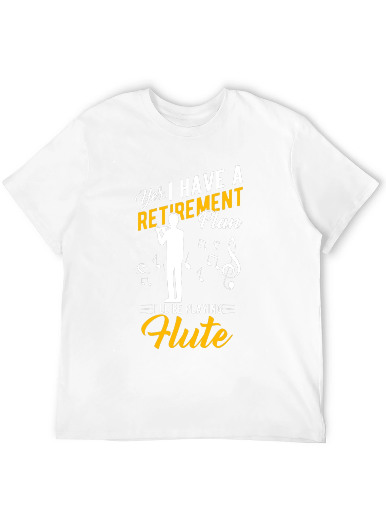 Black Retirement Plan Flute Player T-Shirt view 12