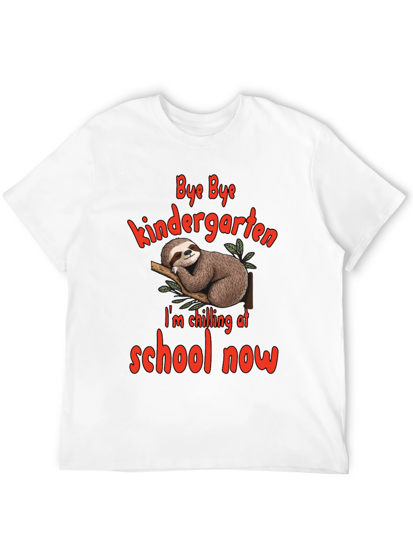 Black Bye Bye Kindergarten Sloth T-Shirt view 12