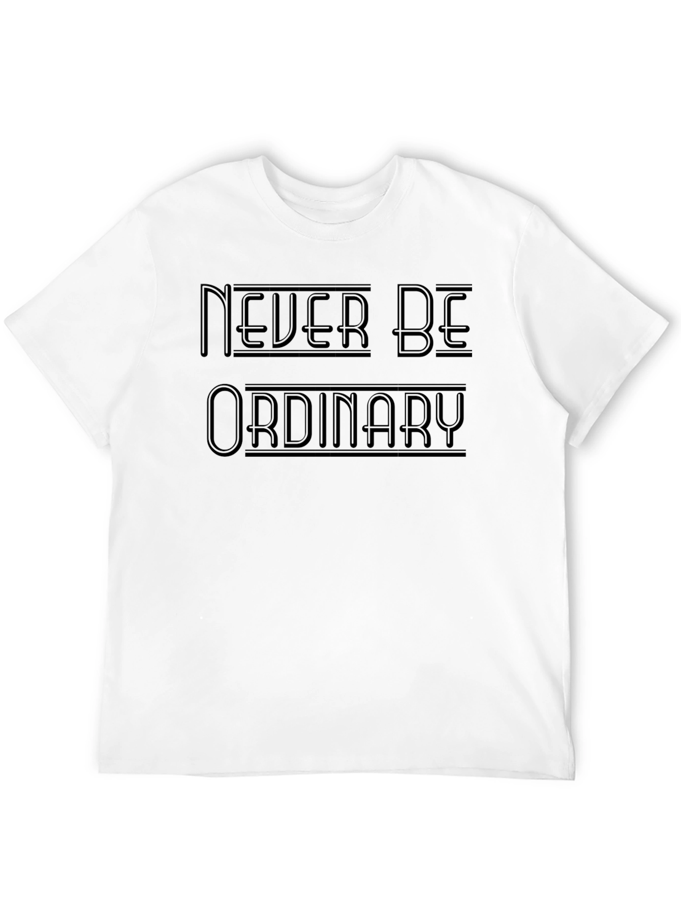 Black Never Be Ordinary Graphic Tee - Stylish Black T-Shirt view 12