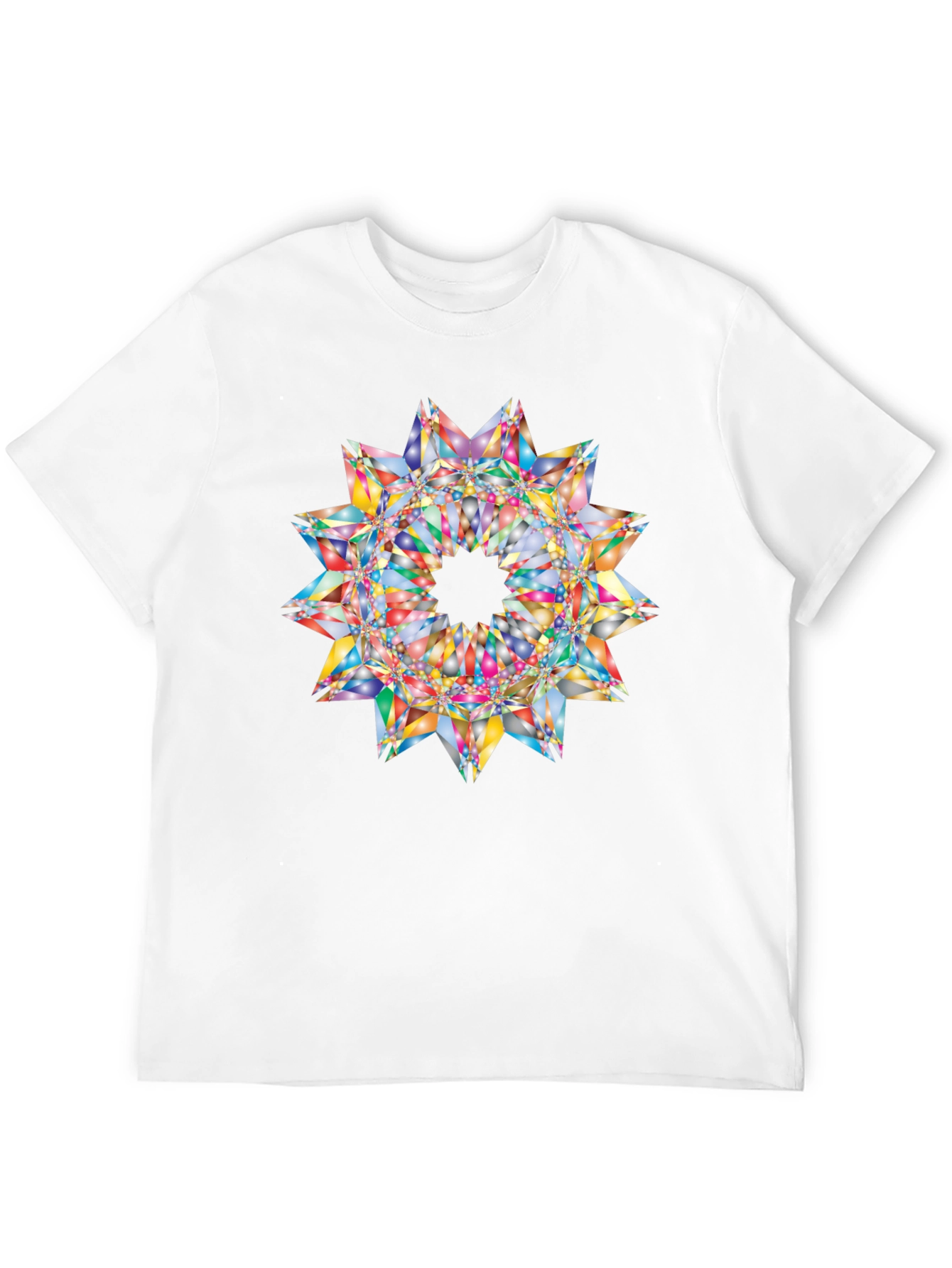 Black Kaleidoscope Starburst Graphic Black T-Shirt view 12