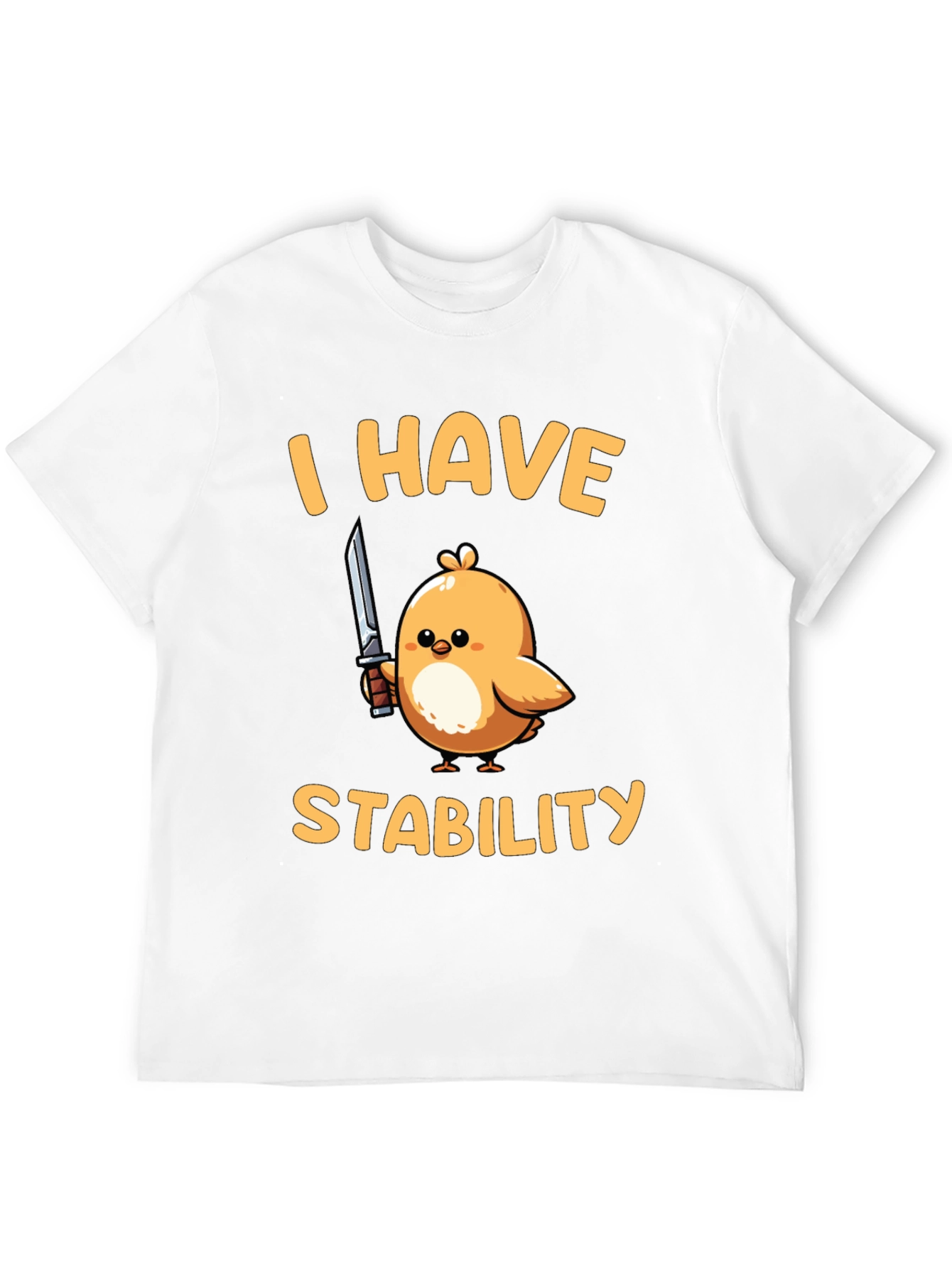 Black I Have Stability T-Shirt - Funny Bird with Knife Tee view 12